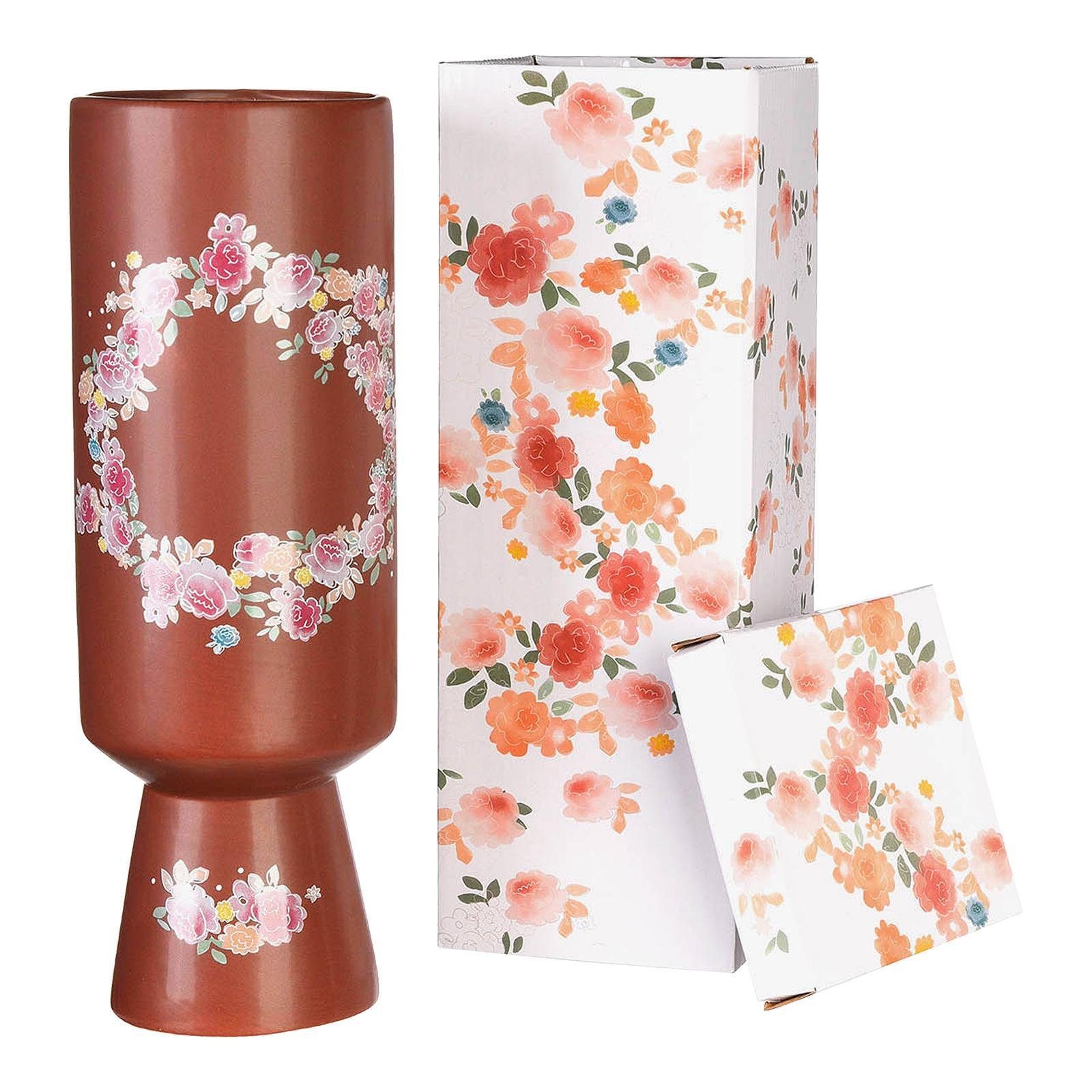 Depot Dekovase Vase in Geschenkverpackung Special Summer (Packung, 1 Stück Vase in Geschenkverpackung), aus Dolomit, Ø 10.5 Zentimeter, H 30 Zentimeter