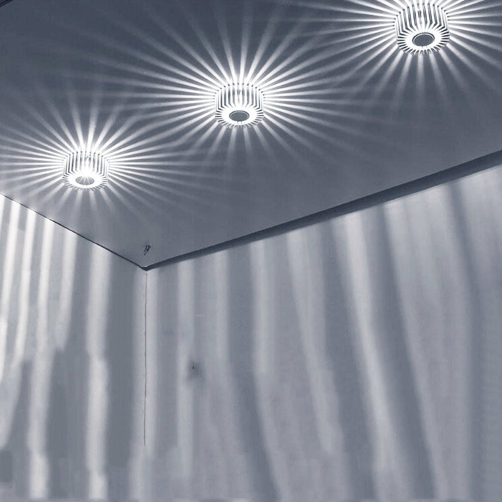 Rosnek LED Deckenleuchte 3W, Kaltes Weiß/RGB, Aluminium, Für Wohnzimmer Sch günstig online kaufen