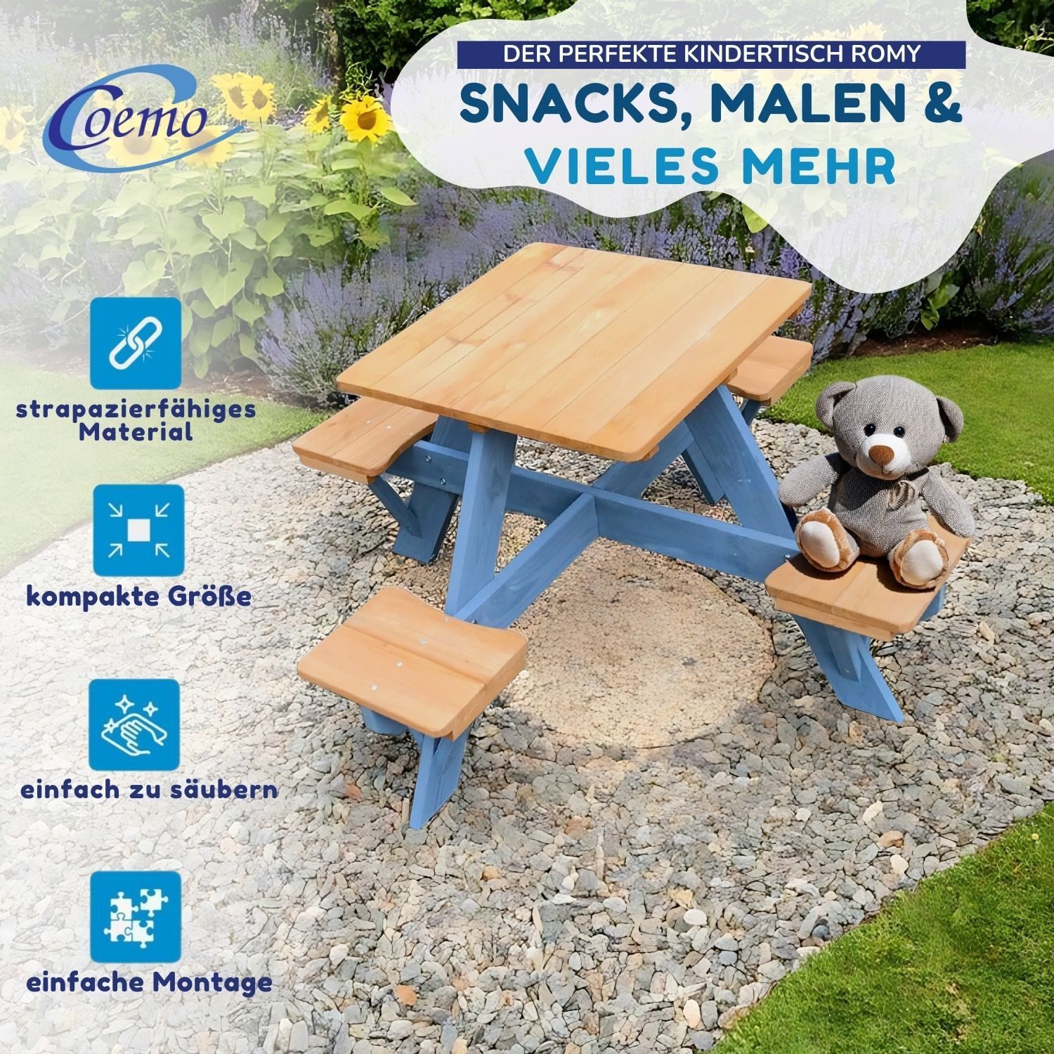 Coemo Garten-Kindersitzgruppe ROMY, (Set, 1-tlg), Braun günstig online kaufen