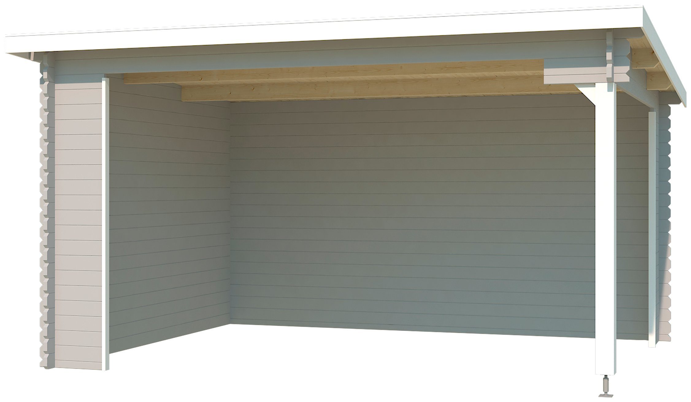 LASITA MAJA Gartenhaus Unterstand Columbus, BxT: 445x349 cm, Unterstand / Lounge 34mm, Fundamentmass 4250x3000, Lichtgrau