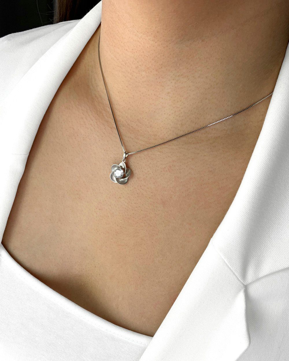 DANIEL CLIFFORD Kette mit Anhänger 'Viola' Damen Halskette Silber 925 mit B günstig online kaufen