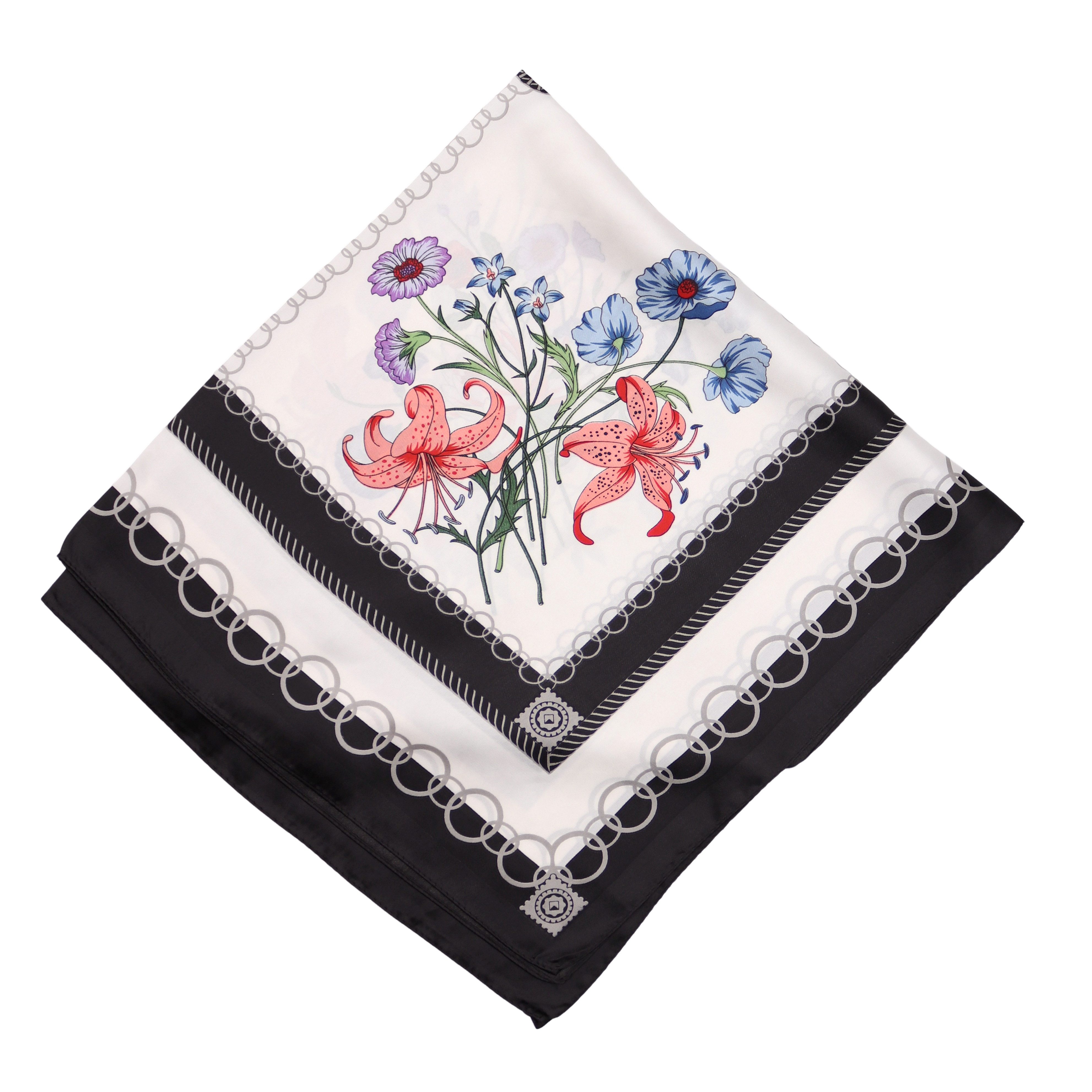 MIRROSI Nickituch Vierecktuch ca. 70x70cm wunderschöne Mustern, Damen Halstuch ideal für Frühling, Sommer oder Herbst