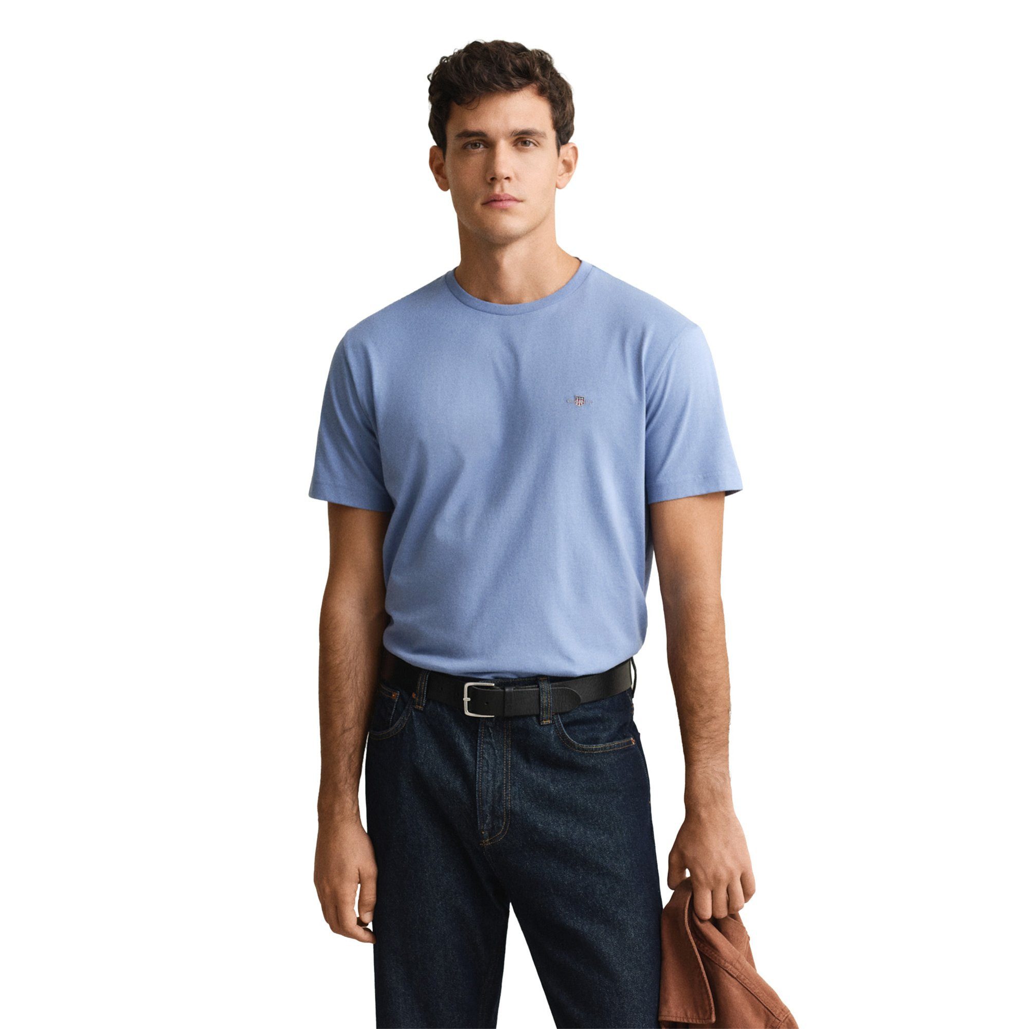 Gant T-Shirt Herren T-Shirt 1er Pack Baumwolle Reg Shield (Packung, 1er Pac günstig online kaufen