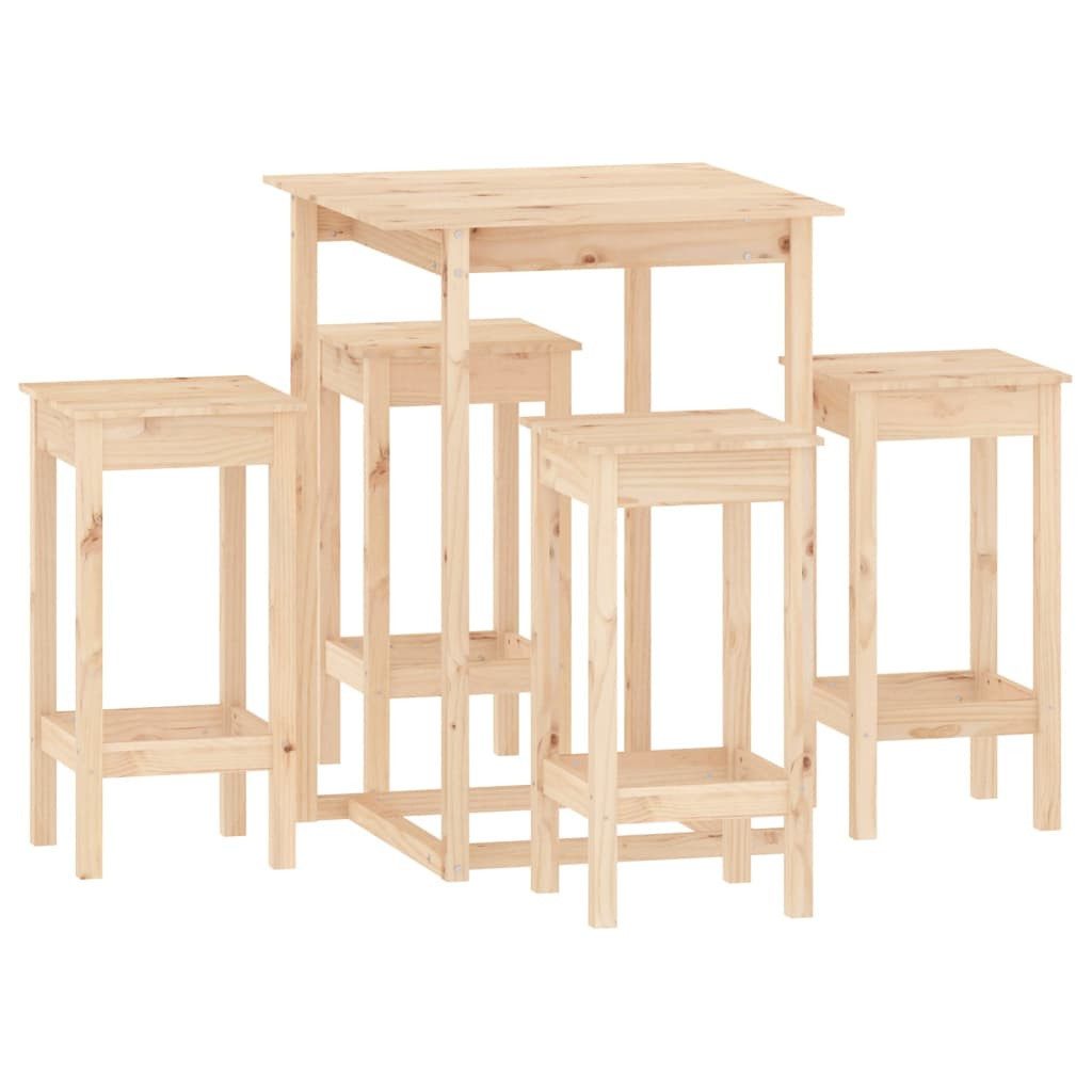 furnicato Bargruppe 5-tlg. Bar-Set Massivholz Kiefer, (1-tlg)