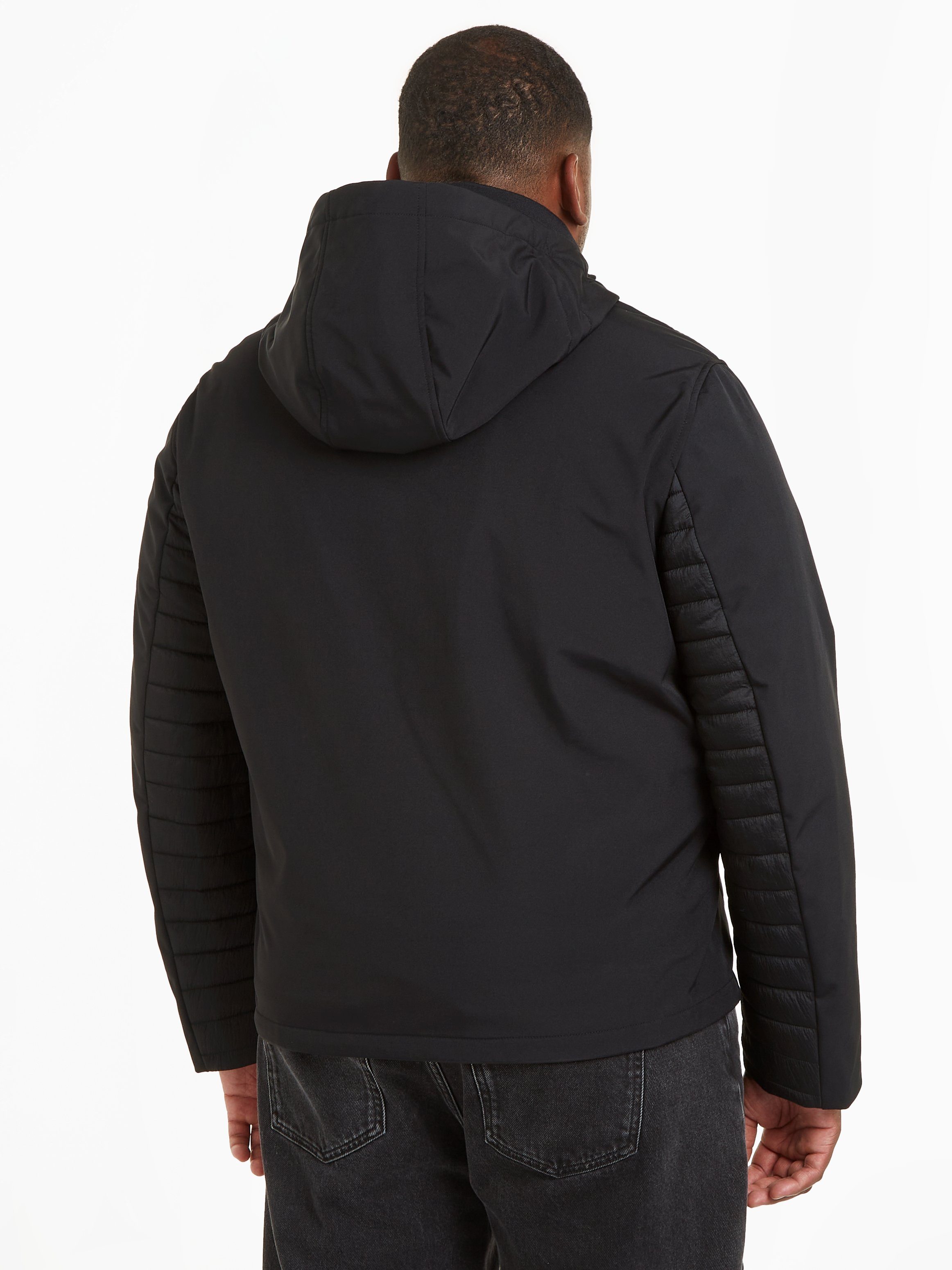 Calvin Klein MIX HOOD Outdoorjacke Black Big&Tall MEDIA BT_QUILTED JACKET Ck