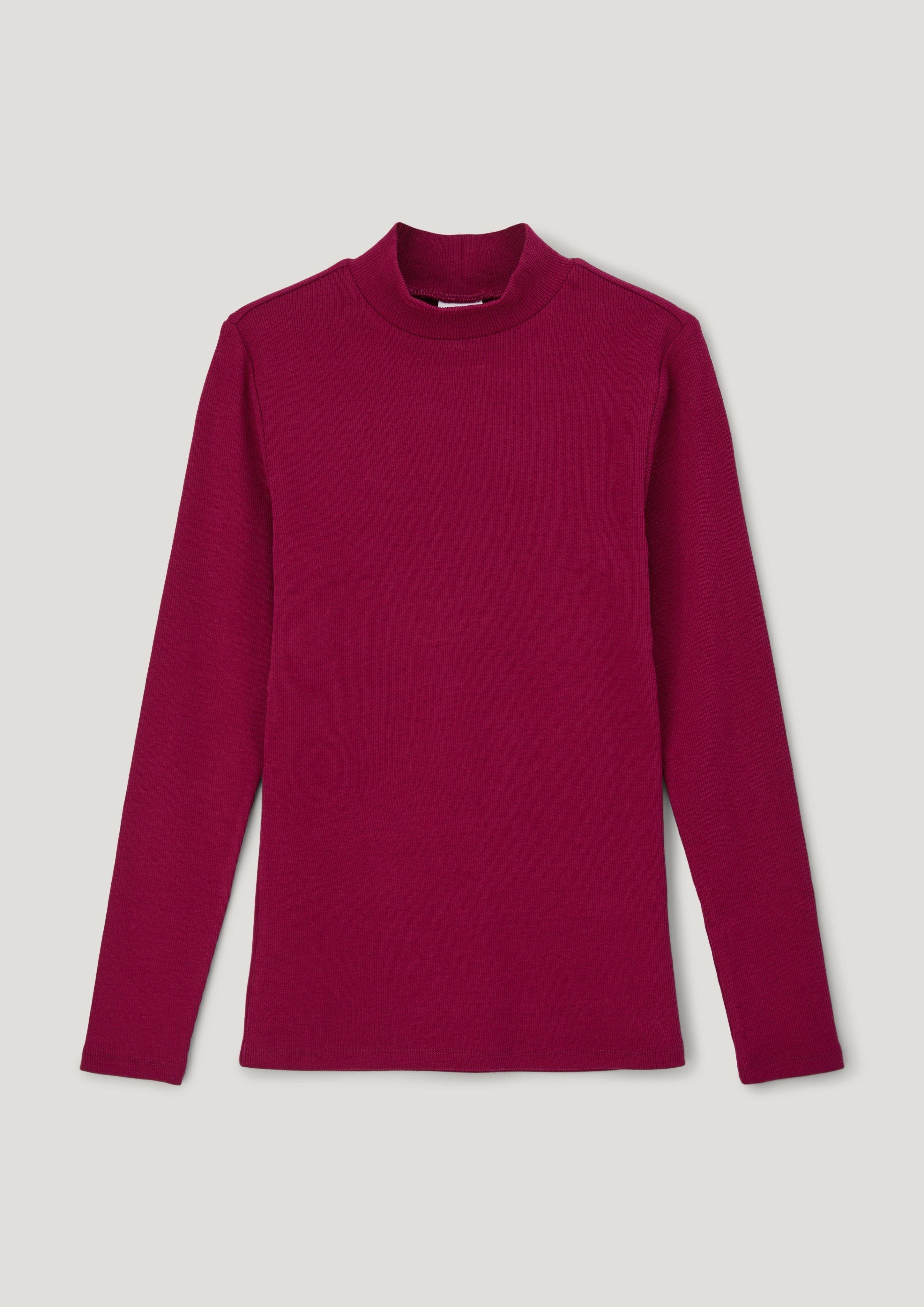 s.Oliver Langarmshirt Longsleeve mit Rippstruktur fuchsia