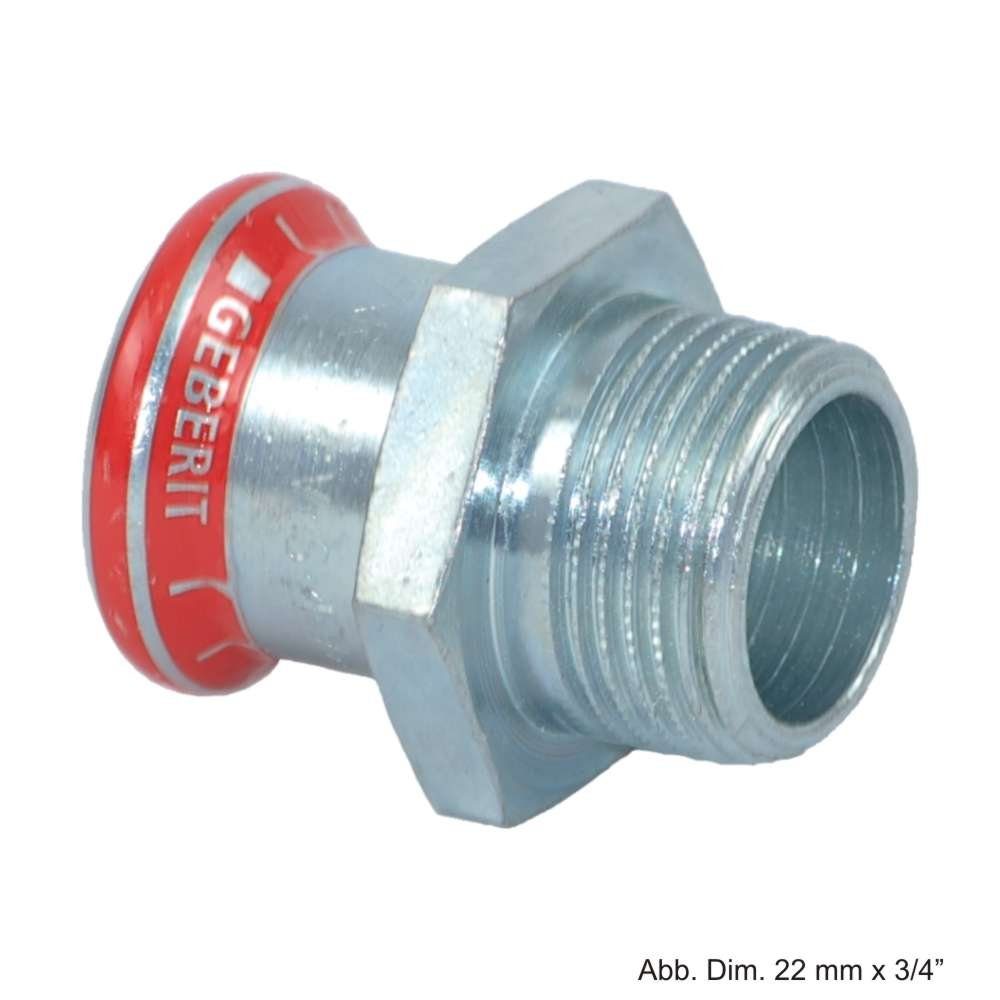 Wasserrohr Geberit Mapress C-Stahl Übergangsstück AG, 35mm x 1"