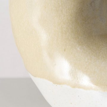 BOLTZE Dekovase "Triple" aus Keramik (Steingut) in beige, Vase Blumenvase
