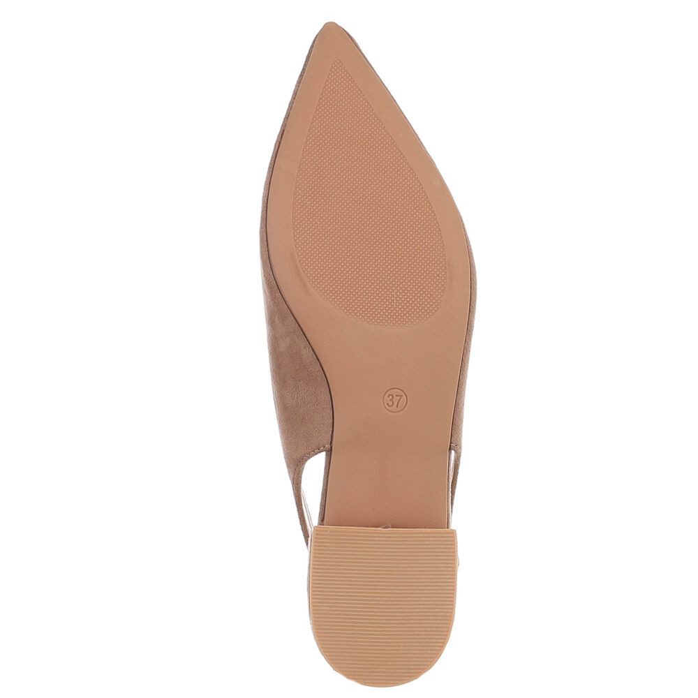 Ital-Design Eleganter Slingback Schuh mit verstellbarem Riemen Schnürpumps (91512367) Blockabsatz Schnür- & Riemchenpumps in Hellbraun