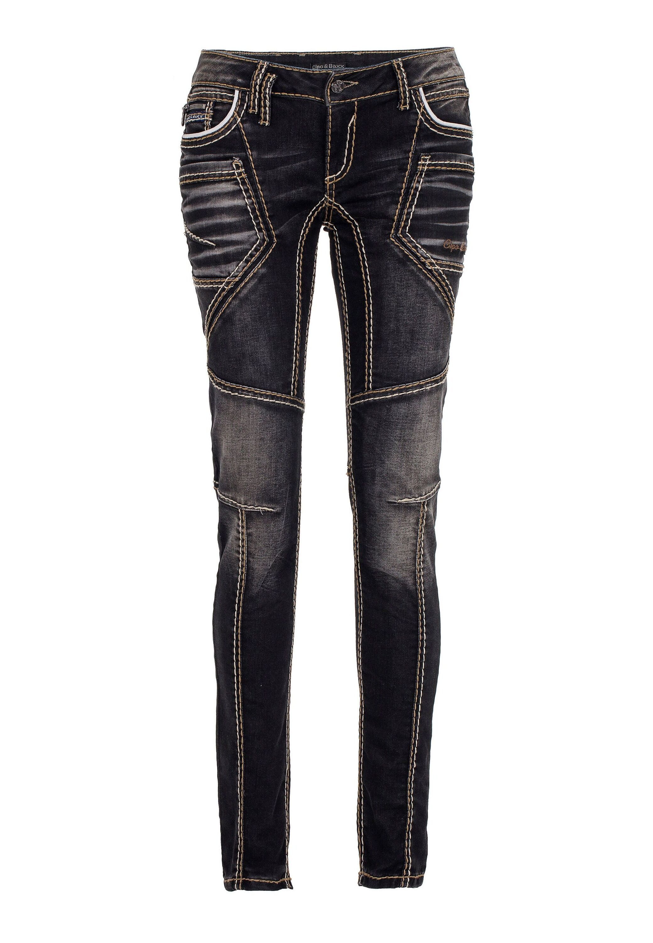 Cipo & Baxx Slim-fit-Jeans Jeans mit extravagantem Nahtdesign, WD382 – Bild 2 von 5