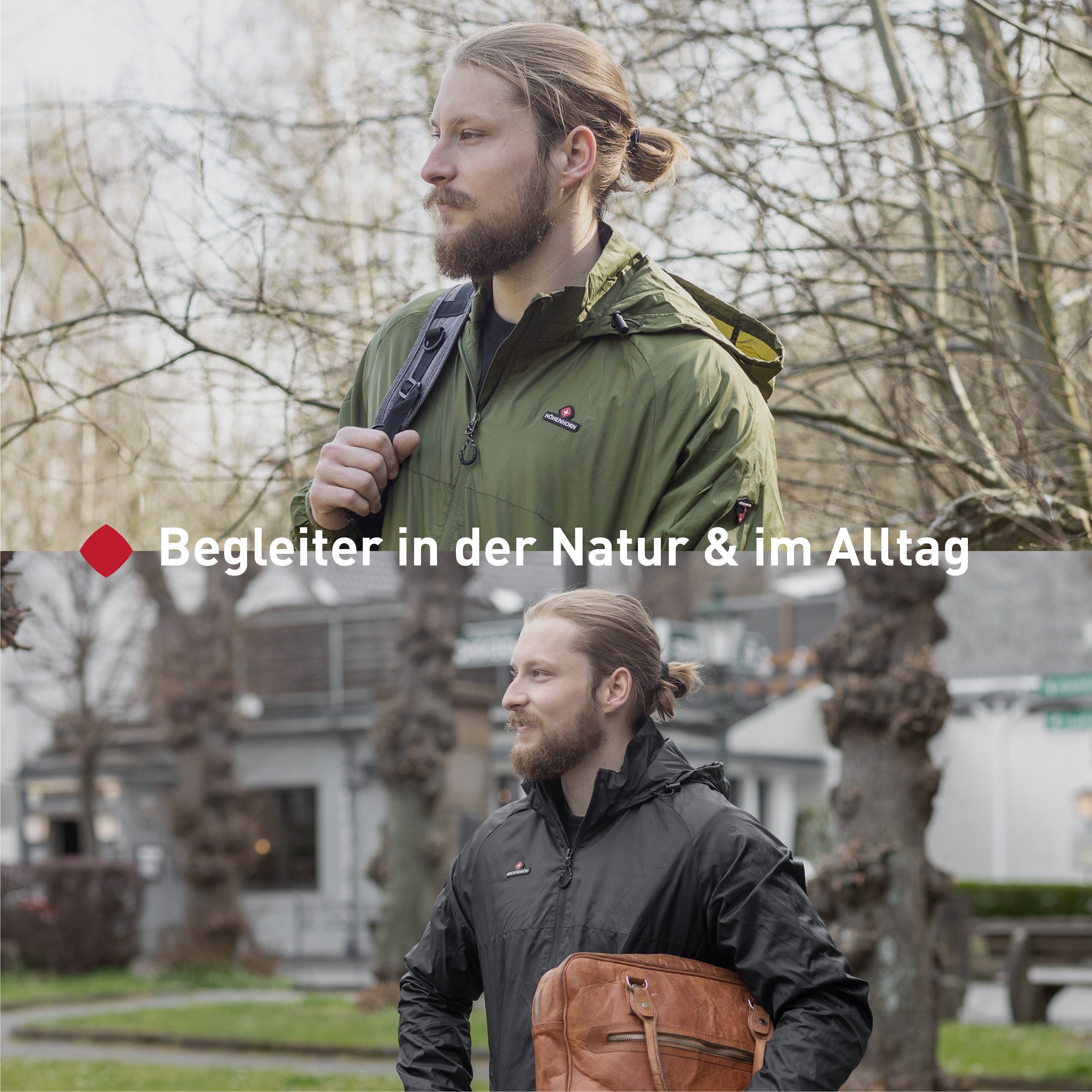 Höhenhorn Regenjacke Rigi Herren Regen Jacke für Männer Outdoor Freizeitjacke mit Kapuze leichtes Eigengewicht, Atmungsaktiv