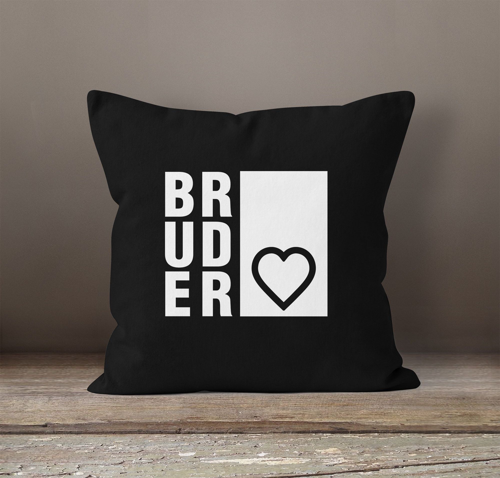 MoonWorks Dekokissen Kissenbezug Bruderherz Bruder Geschenk Geburtstag Kiss günstig online kaufen