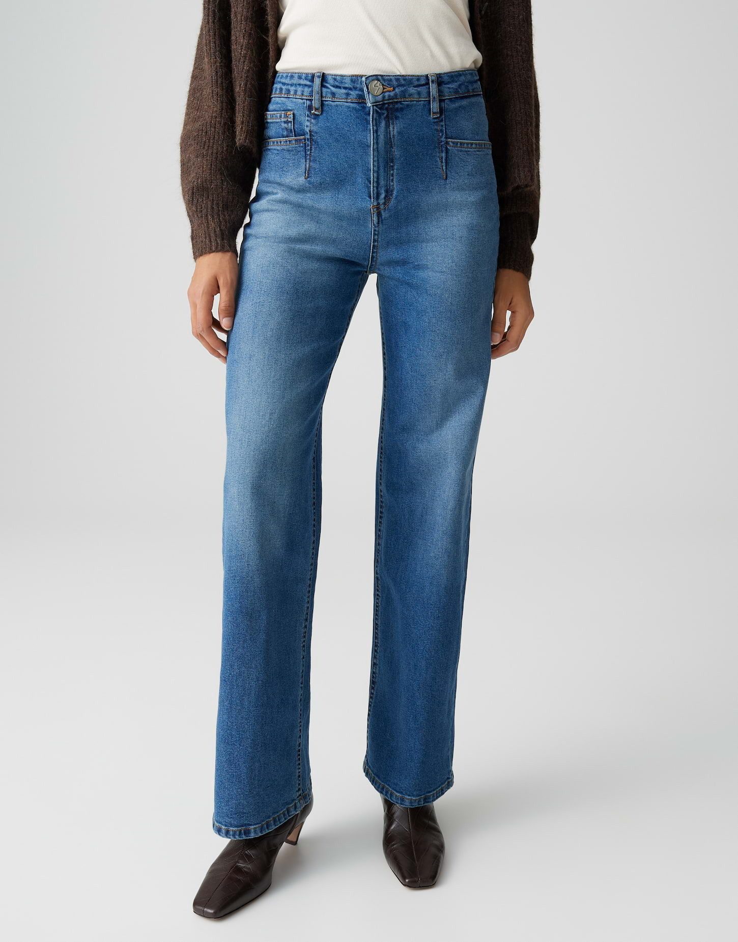 OPUS Weite Jeans MIVY CITY aus Dry Indigo® High Rise Wide Leg, Long, Crinkl günstig online kaufen