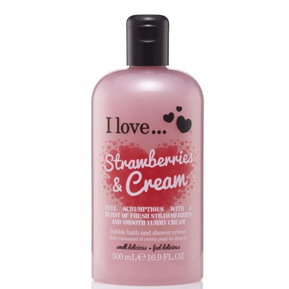 I Love... Badeschaum Strawberries & Cream Bubble Bath & Shower Cream 500ml