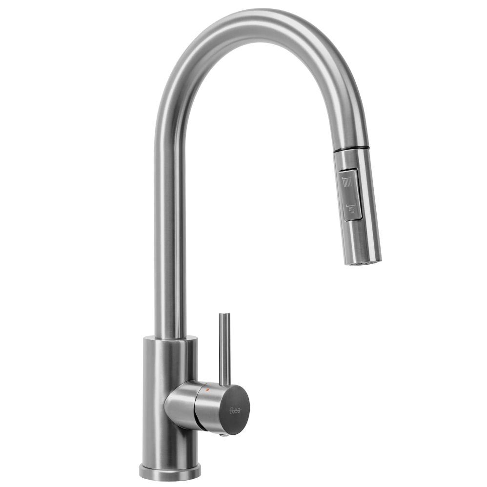 wohnwerk.idee Küchenarmatur ausziehbar Wasserhahn Küche Gold Matt Gebürstet Kupfer Schwarz Chrom