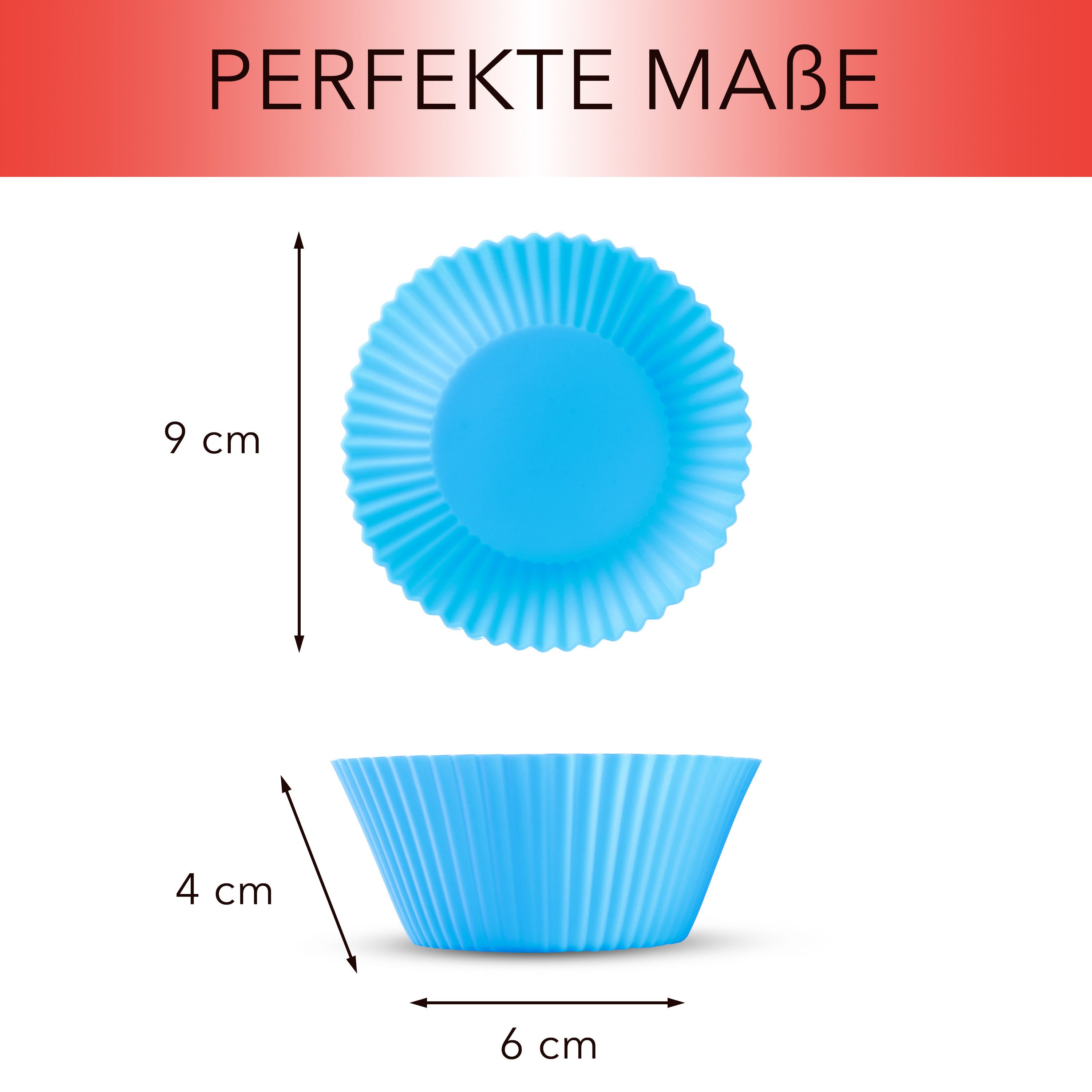 AVANA Muffinform aus Silikon Große Muffinformen Muffinförmchen Cupcake Backformen, (20-tlg), Antihaftbeschichtung, BPA-frei, 7 Farben