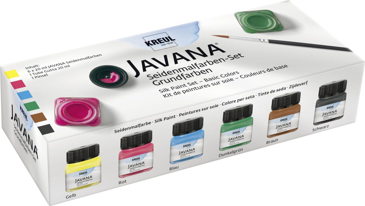 Kreul Textilfarbe Kreul JAVANA Seidenmalfarben-Set Grundfarben