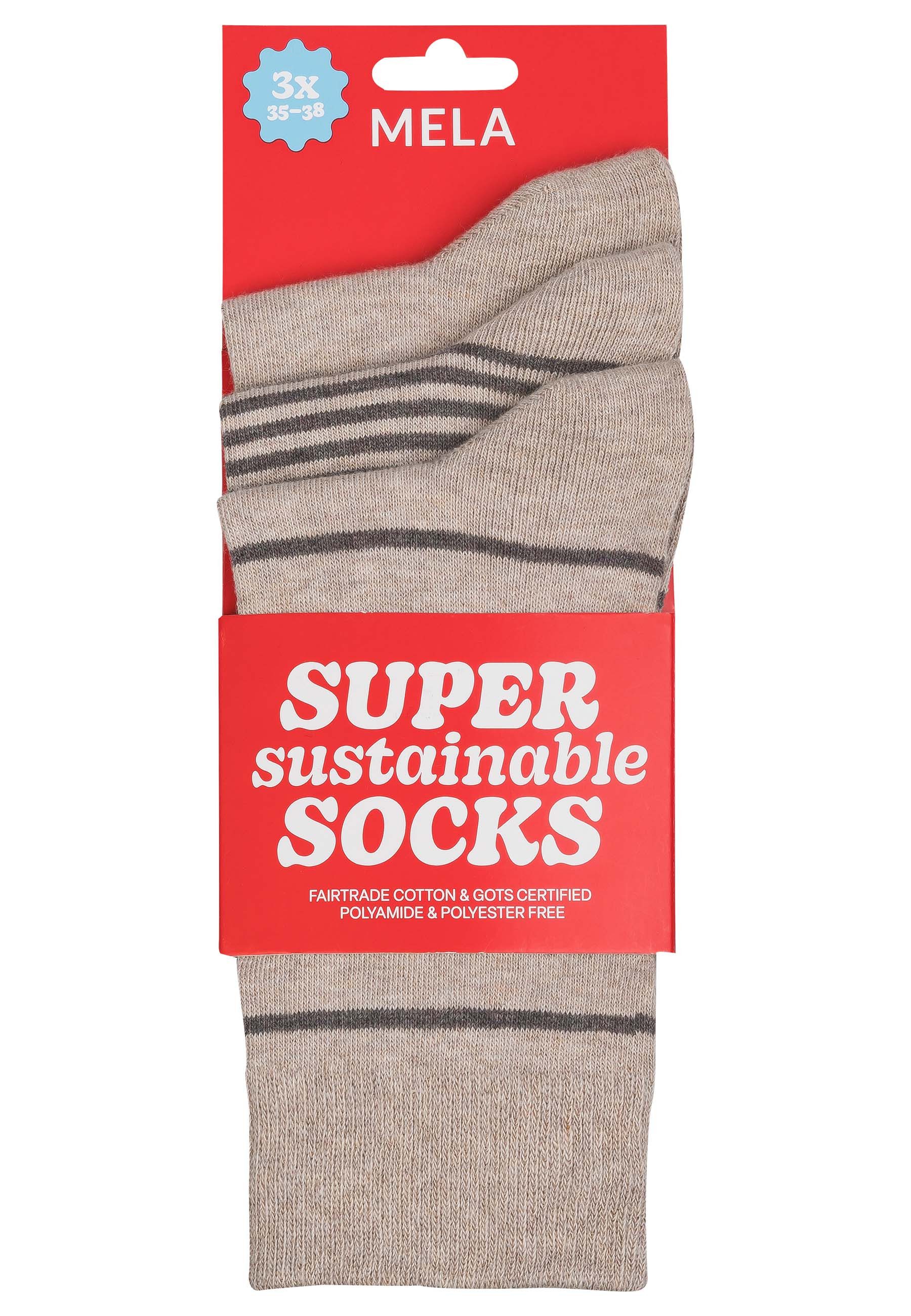 MELA Socken Basic Socken 3 Paare Ohne Polyester & Polyamid. Das Elasthan is günstig online kaufen