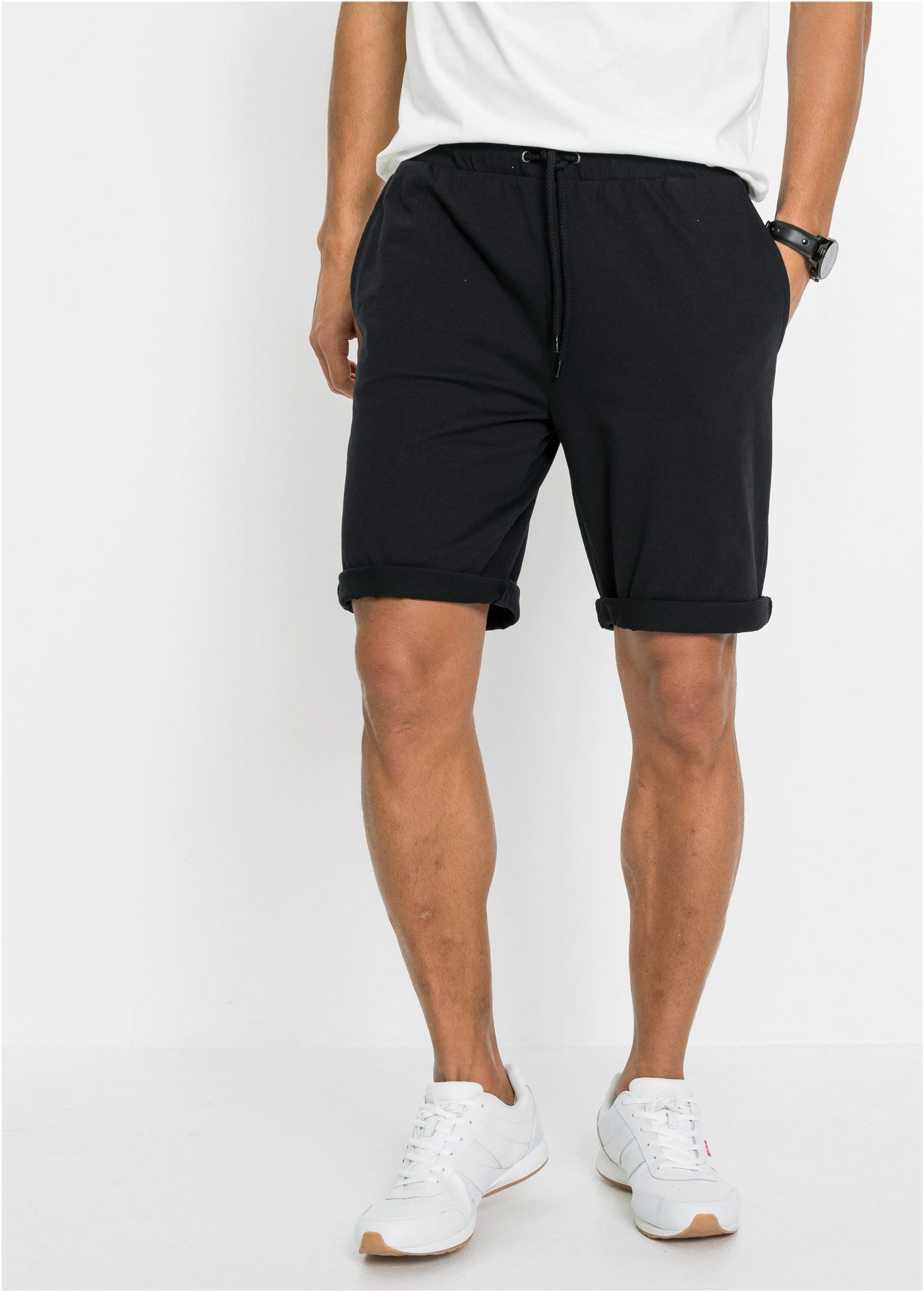 bonprix Shorts (Packung, 2-tlg., 2er) aus Baumwolle und Polyester, Regular Fit, leichte Qualität