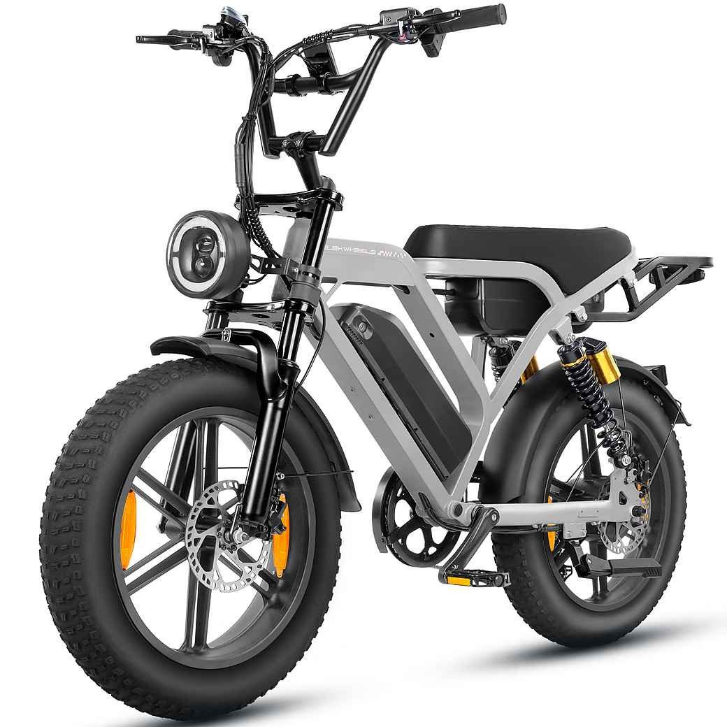 Vankel E-Bike Mountainbike Cityrad E-Fahrrad 20” x 4.0” Damen u. Herren Pedelec 1440Wh Max.216KM, Kettenschaltung, Heckmotor, 1440 Wh, (Beleuchtungsset mit Batterieladegerät, Batterieschlüssel, Werkzeug), 48V 30Ah Offroad Elektrofahrrad 7-Gang, hydraulische Scheibenbremsen