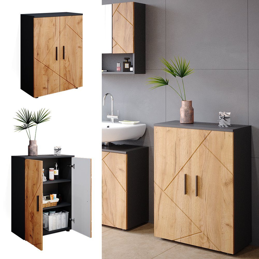 Vicco Midischrank Irma, Anthrazit/Goldkraft Eiche, 60 günstig online kaufen