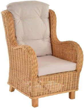 Krines Home Loungesessel Set/2 Lesesessel Birmingham Rattansessel Rattanmöbel Set Sessel Rattan