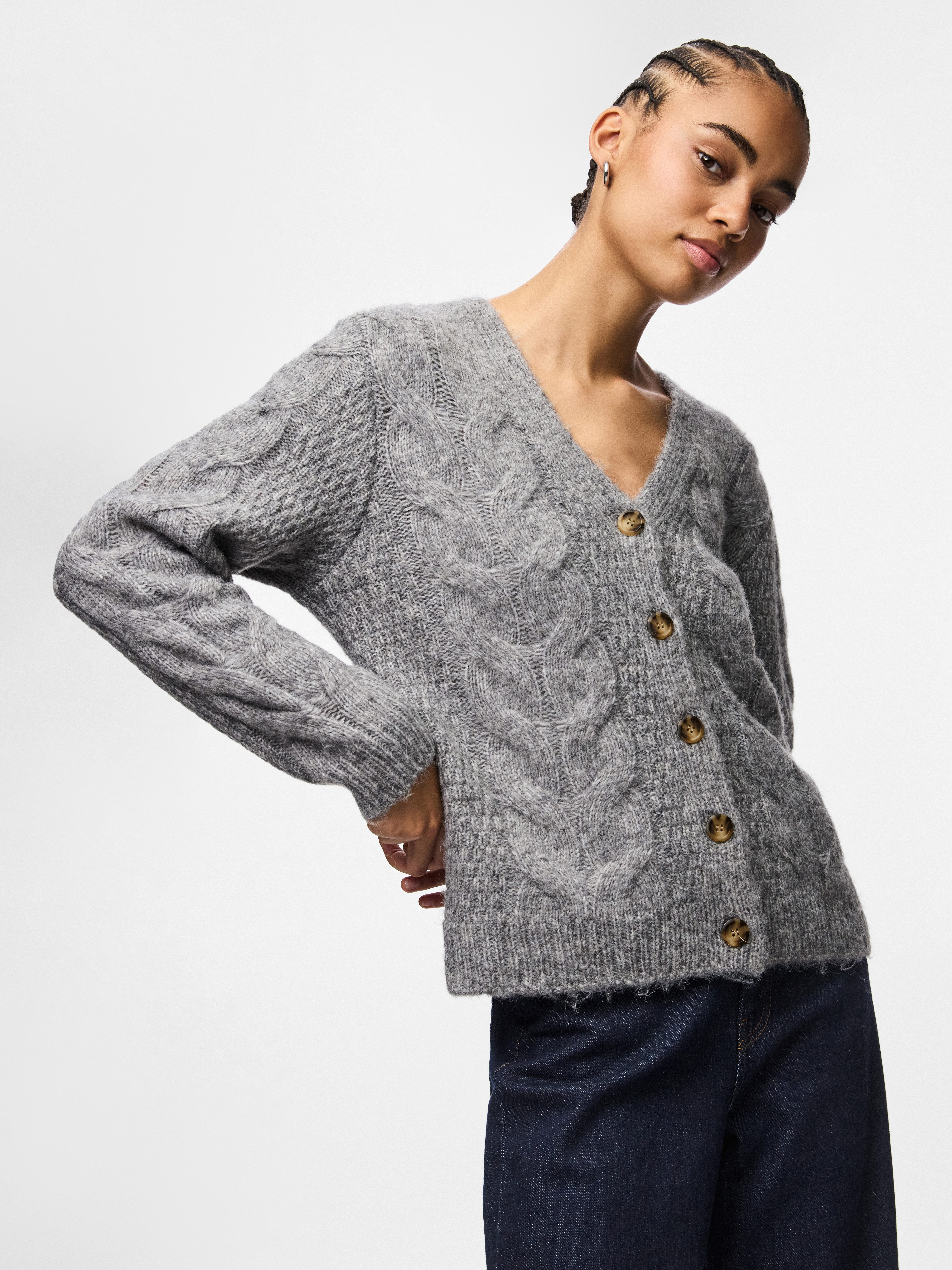 pieces Strickjacke PCNINA LS V-NECK KNIT günstig online kaufen