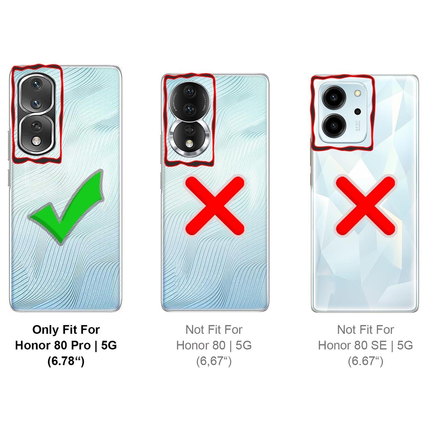 CoolGadget Handyhülle Book Case Handy Tasche für Honor 80 Pro 6,78 Zoll, Hülle Klapphülle Flip Cover für Honor 80 Pro Schutzhülle stoßfest