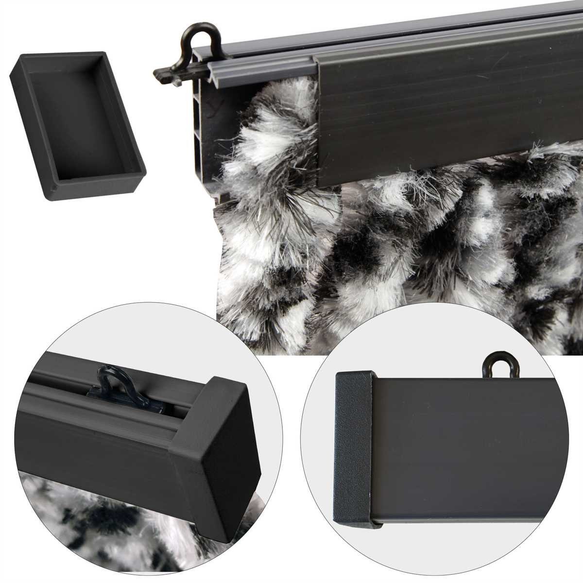 Bestlivings Fadenvorhang Flauschvorhang inkl. Befestigungsschiene (1 St), Hakenaufhängung, blickdicht, Flauschvorhang Sondergröße - Breite: 120cm - Länge: 300cm, Türvorhang