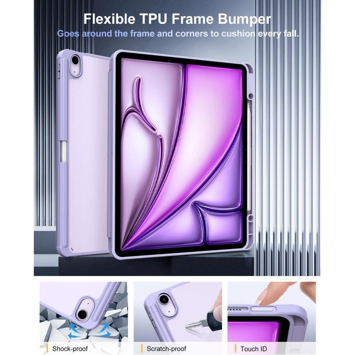 LuxusKollektion Tablet-Hülle Hülle für iPad Air 13 2024 mit Stifthalter und transparenter Rückseite
