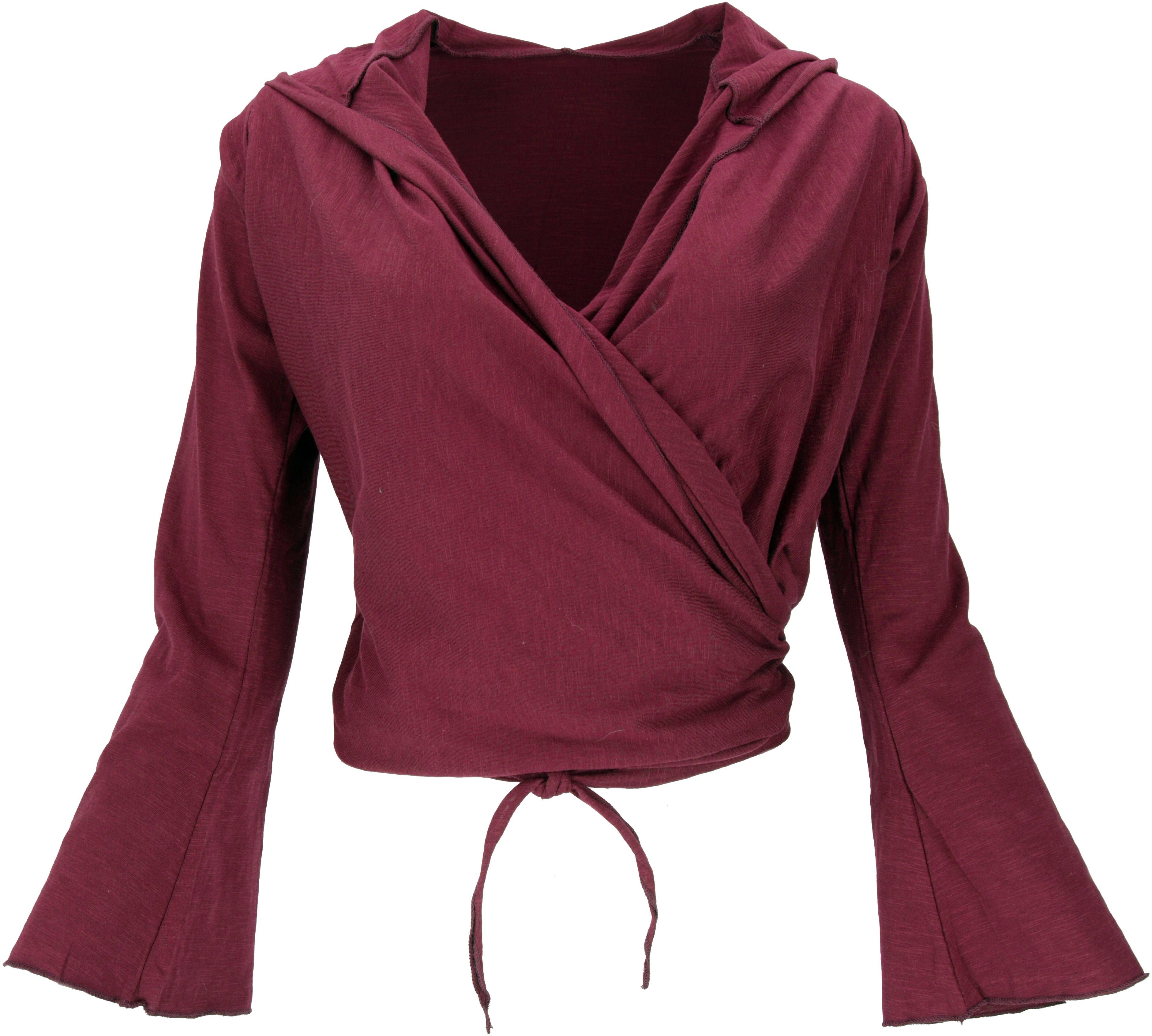 Guru-Shop Longsleeve Wickelshirt, Yogashirt, Langarmshirt mit.. günstig online kaufen