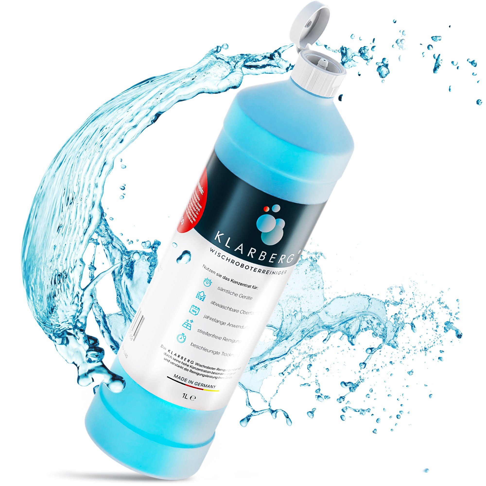 Klarberg Bodenreiniger Wischroboter Fussbodenreiniger (1-St. 332 Wischgänge bei Wassertank 600ml, 1332 Wischgänge bei 150ml)