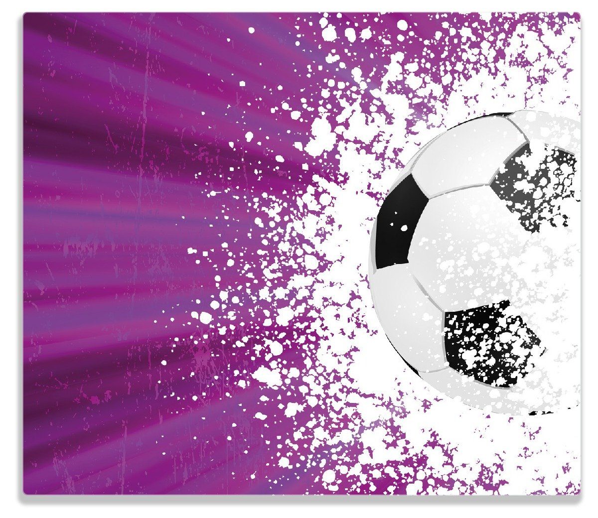 1 Design (Glasplatte, tlg., Noppen), ESG-Sicherheitsglas, verschiedene pink, Fußball inkl. - Wallario Splashing in Größen Herd-Abdeckplatte 5mm