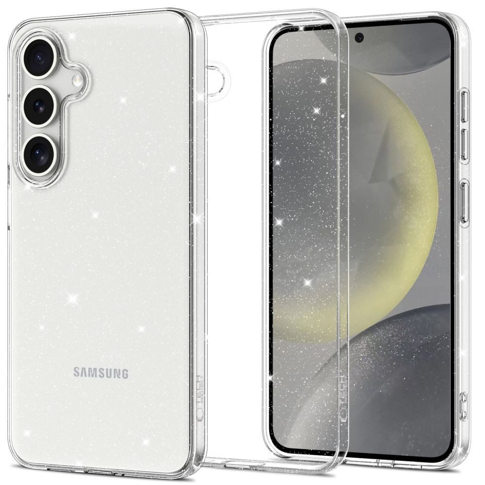 TECH PROTECT Handyhülle Schutzhülle Smartphonehülle Rückschale, transparent, Glitzer, TPU, kratzfest