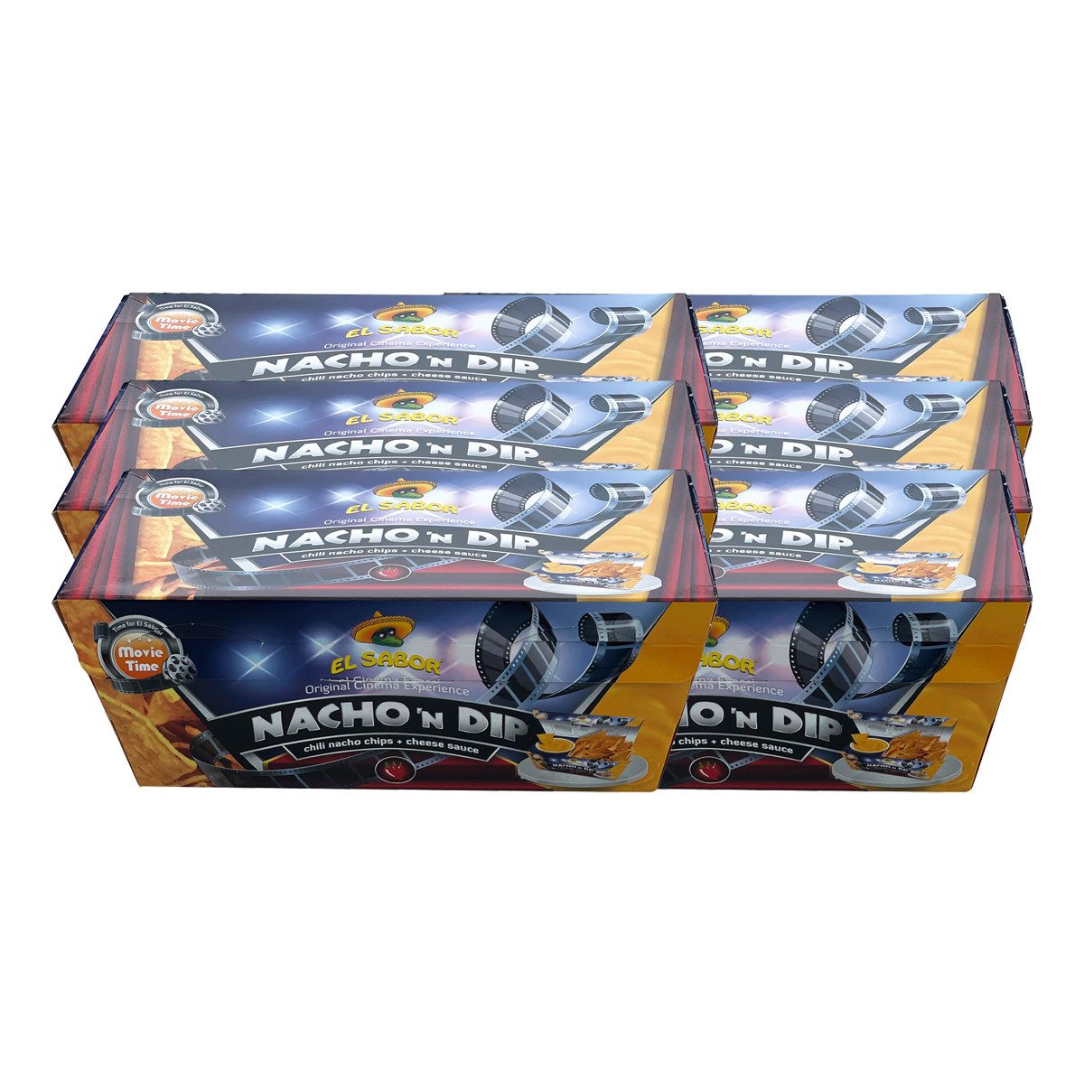 EL Sabor Knabberei, El Sabor Nacho n Dip Cheese Chili Nachos mit Cheese Dip 175g 6er Pack