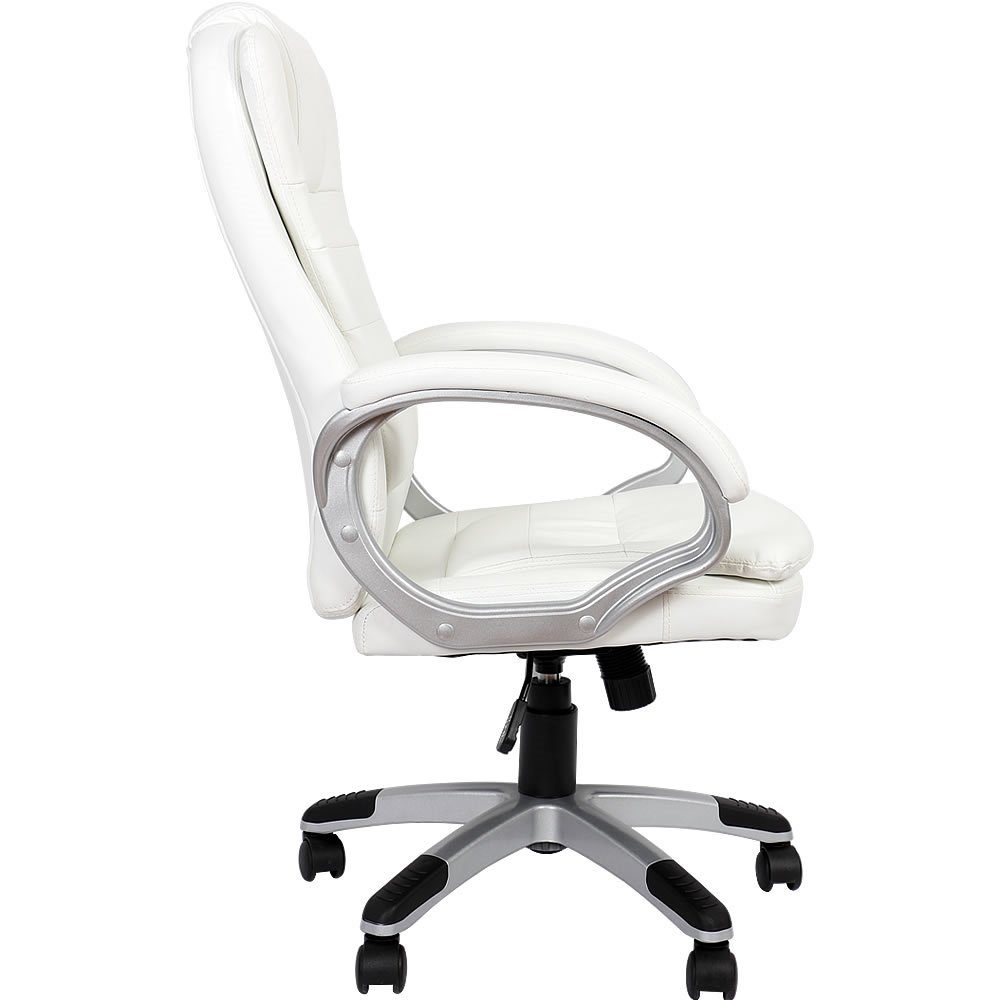 Mucola Schreibtischstuhl Chefsessel Bürostuhl Stuhl Schreibtischstuhl Drehstuhl Kopfstütze KG integrierter Weiß Rückenlehne weiß mit Gaming | (Stück), 120