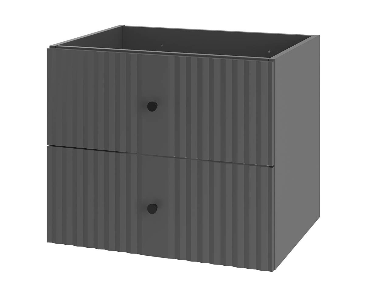einfachgutemoebel Waschtisch-Set Waschtisch 120cm AshLine, Graphit mit Einbaubecken, (Badmöbel Set, 1-St., Waschtisch Unterschrank)