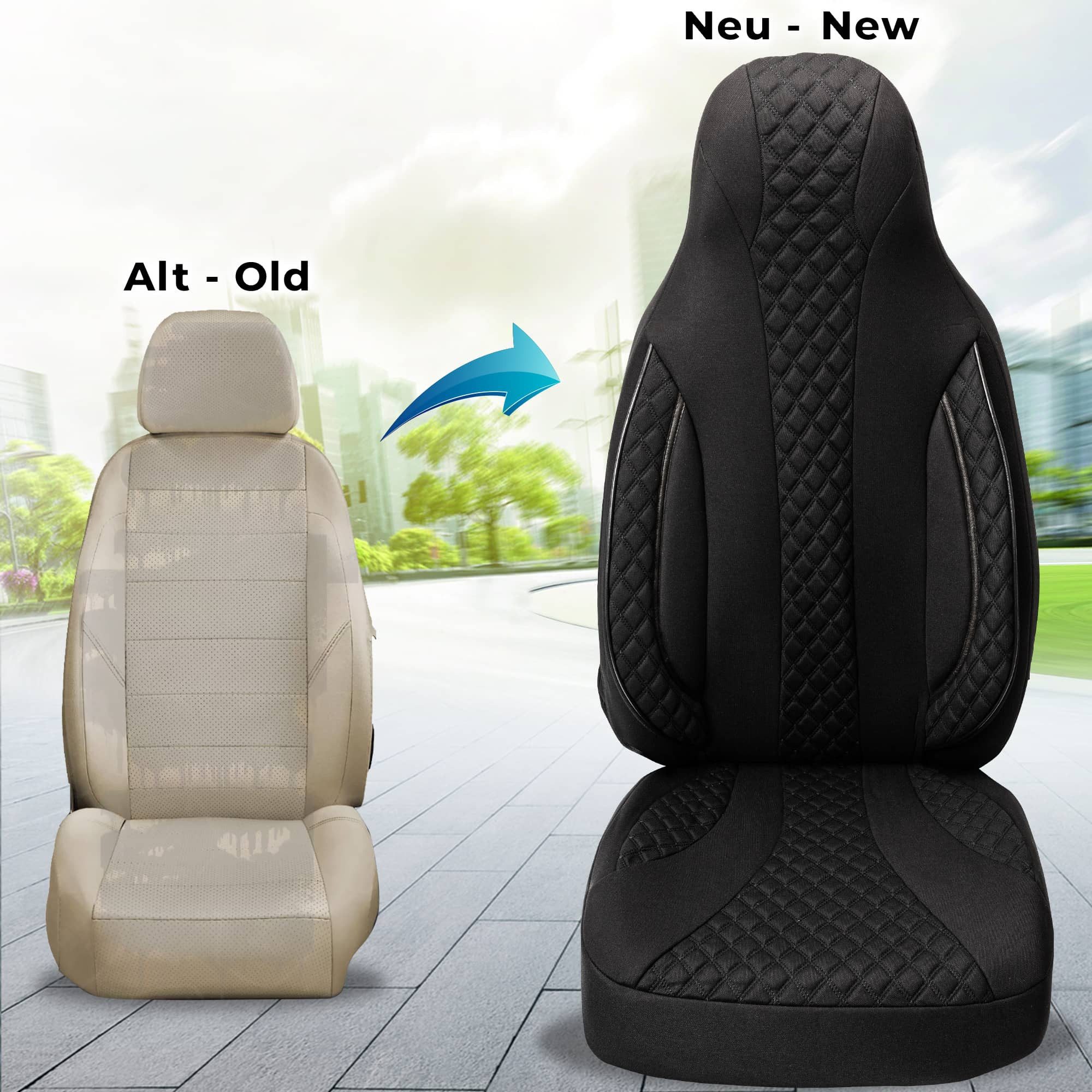 BREMER SITZBEZÜGE Autositzbezug für Peugeot 2008 2 Bj ab 2019 (PL404), Set, Schonbezüge Sitzbezüge Fahrer und Beifahrer, in Schwarz