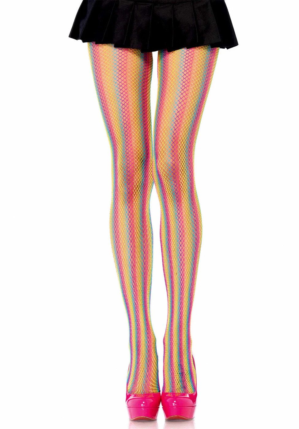 Leg Avenue Strumpfhose Netz-Strumpfhose regenbogenfarben (1 St) in neonfarbenen Regenbogenfarben