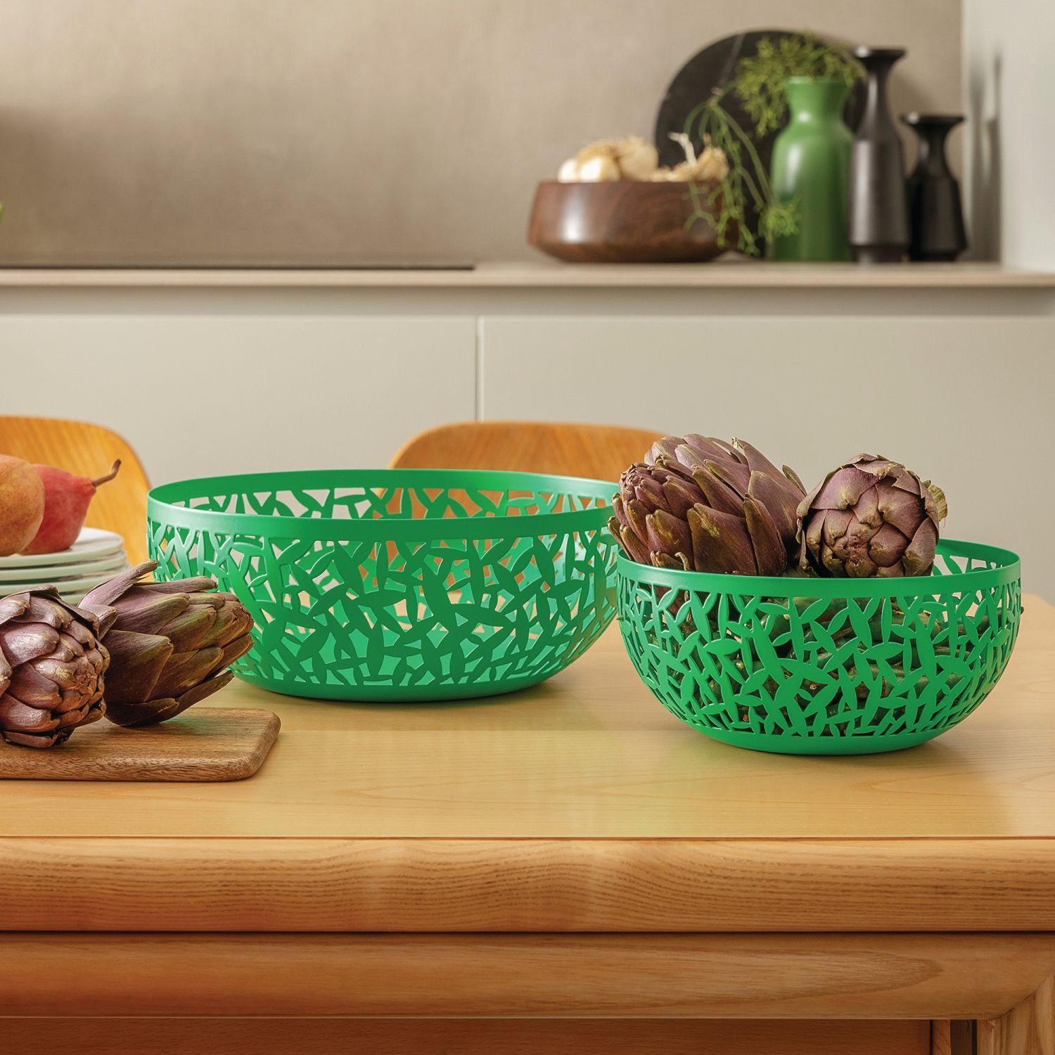 Alessi Obstschale Cactus Grün 21 cm, Edelstahl