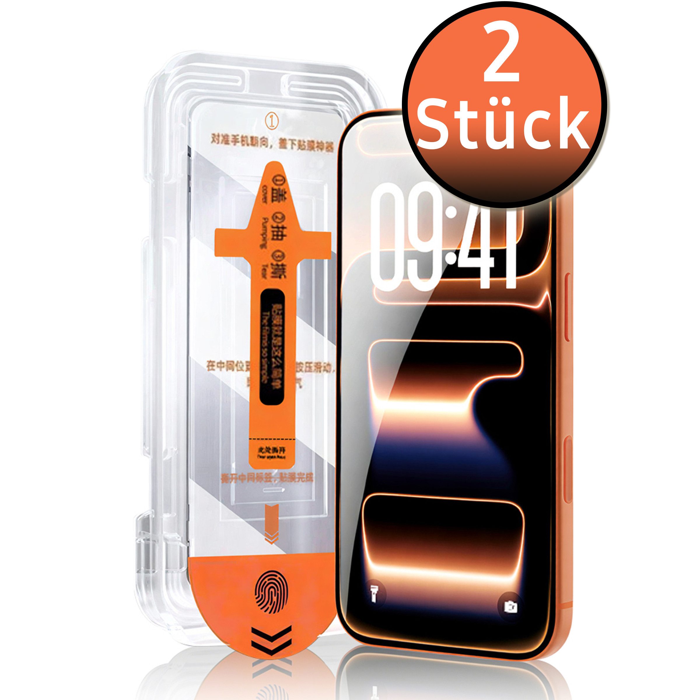 TK-Handel Displayschutzfolie Schutzglas iPhone 17 Pro 2 Stück Panzerfolie für iPhone 17 Pro, 2 Stück