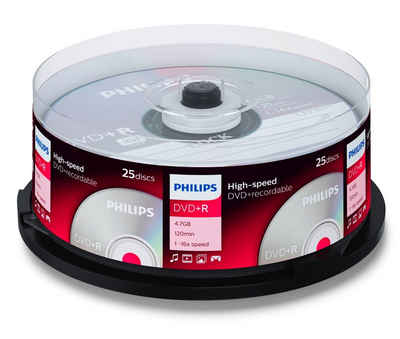 Philips DVD-Rohling 25 Philips Rohlinge DVD+R 4,7GB 16x Spindel