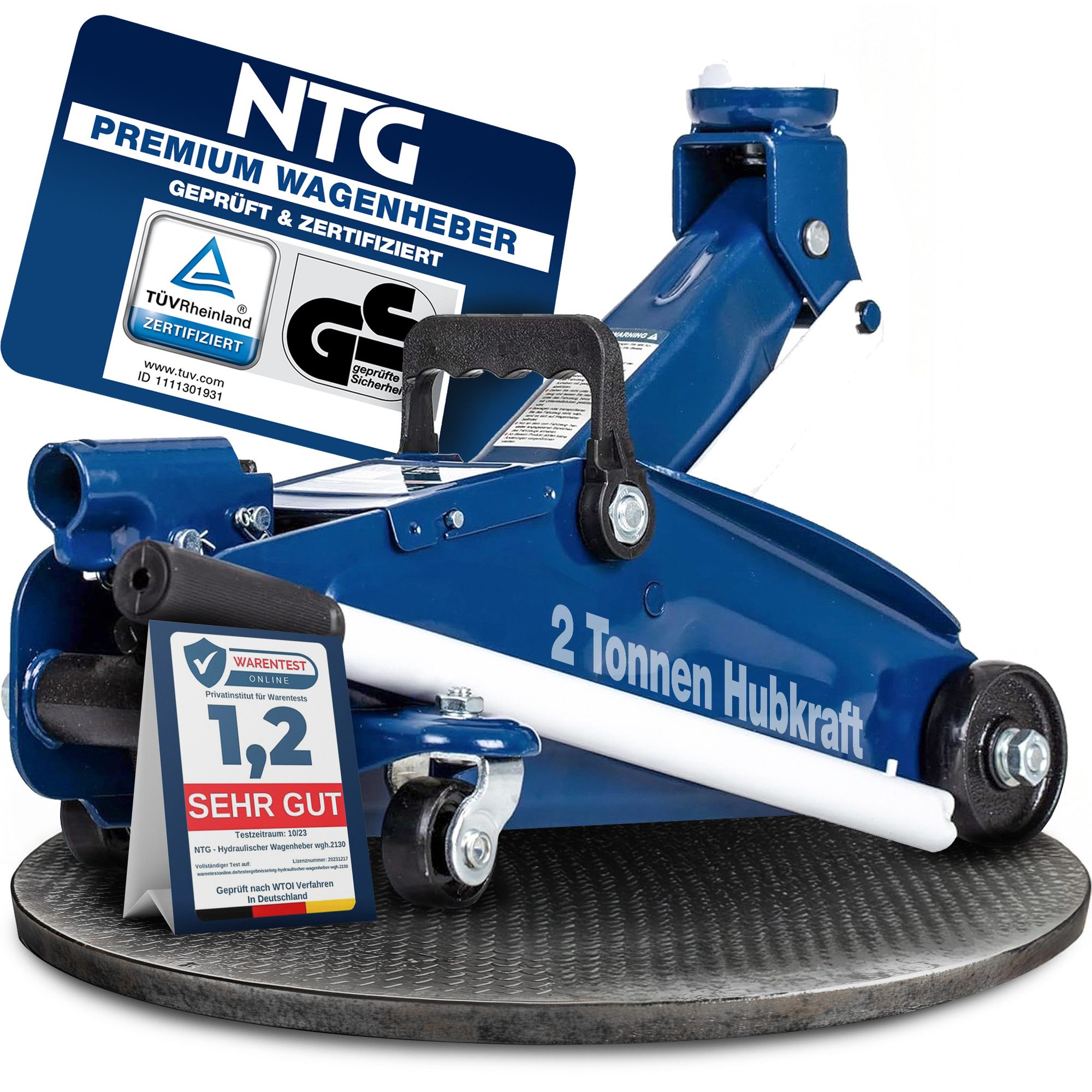 NTG Nutzfahrzeug Technik GmbH Wagenheber Hydraulisch 2to 2000kg 130-330 mm KFZ PKW Werkstatt Rangierwagenheber