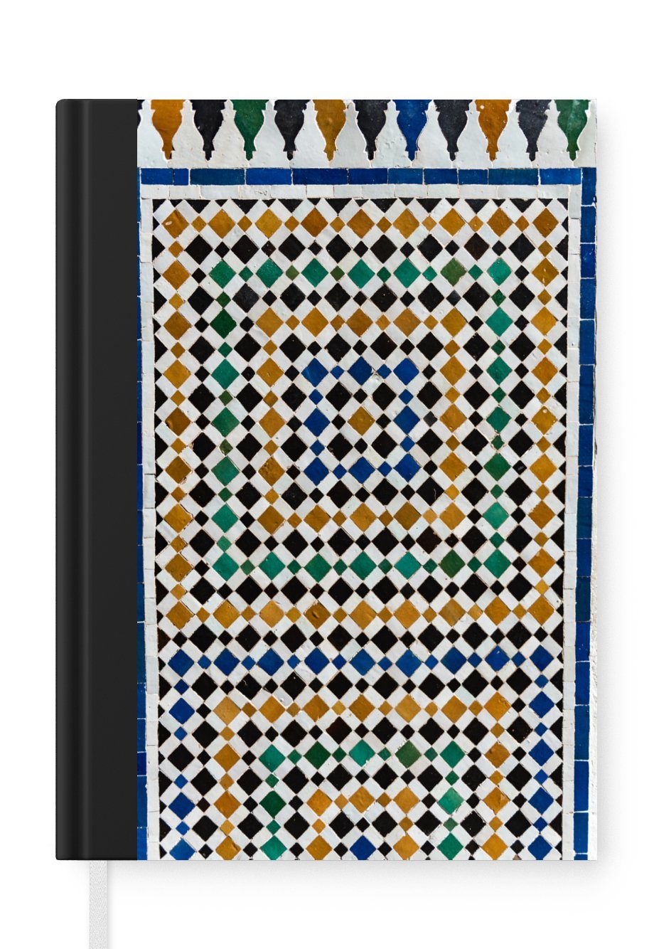 MuchoWow Notizbuch Ein marokkanisches Mosaik, das wie eine Art Labyrinth aussieht, Journal, Merkzettel, Tagebuch, Notizheft, A5, 98 Seiten, Haushaltsbuch