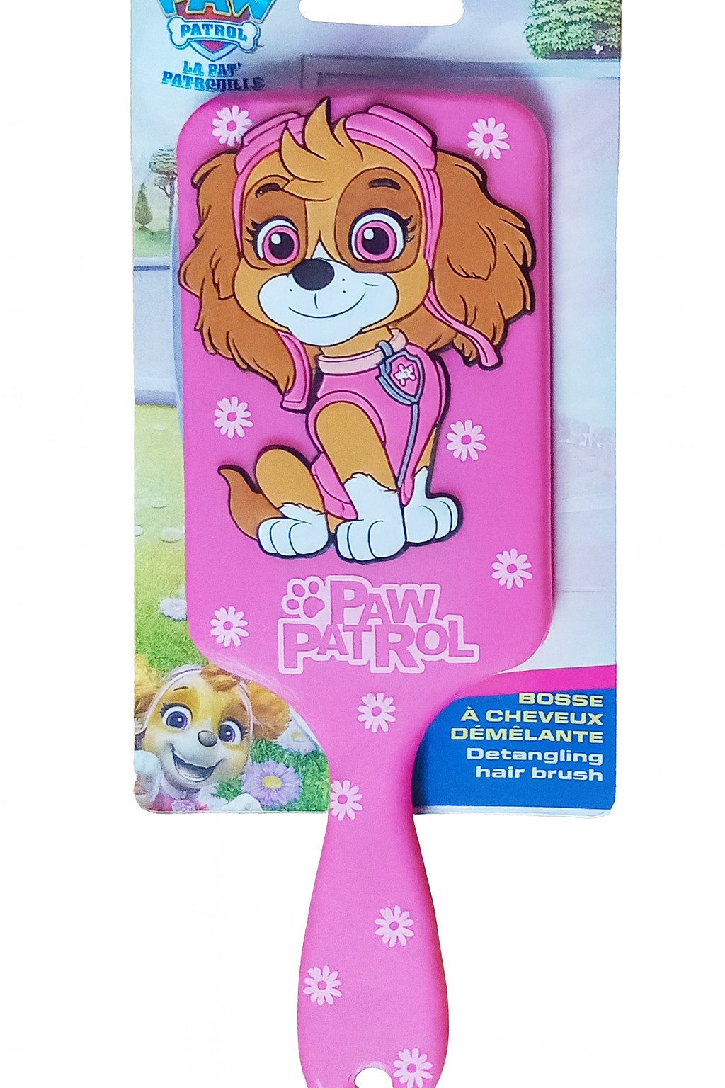 Polyflame Haarbürste KINDER HAARBÜRSTE "Paw Patrol" 3D Pink weich Kinderhaarbürste 99, Massagebürste Noppenbürste Entwirrbürste Kamm