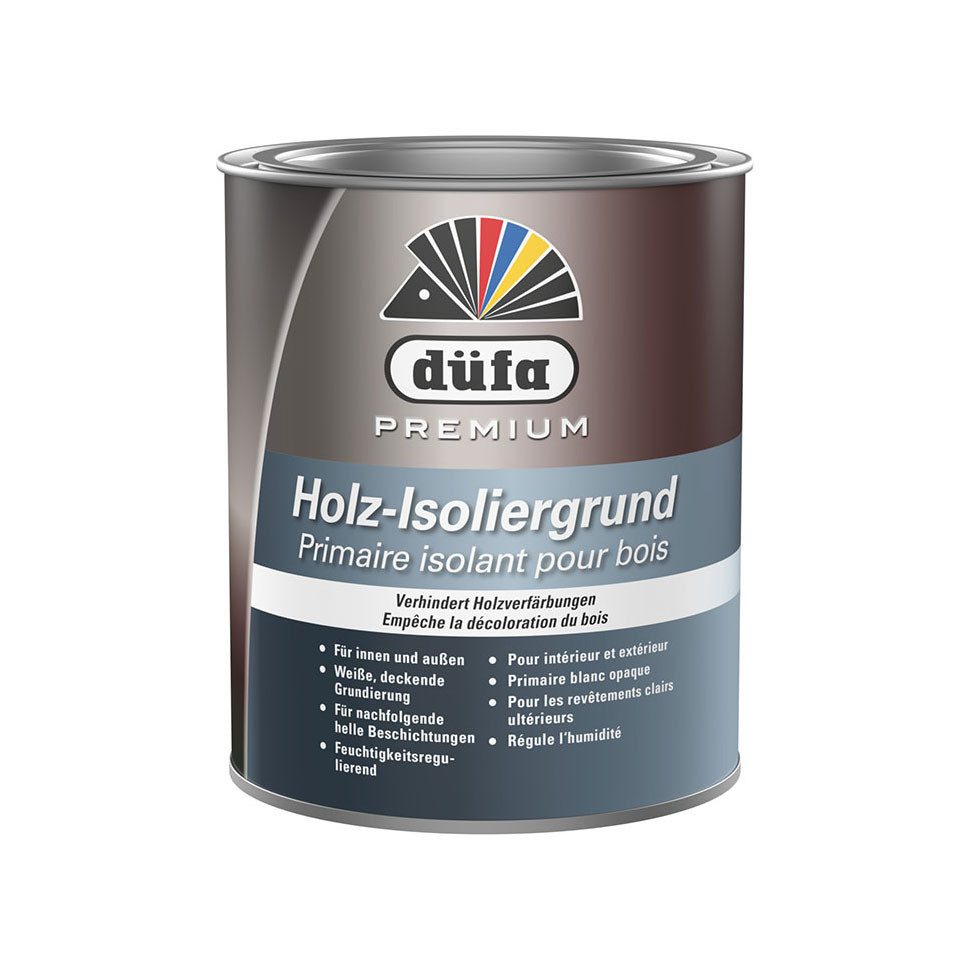 düfa Holzgrundierung Premium Holz Isoliergrund WEISS 750 ml Holz-Sperrgrund, 1-tlg., Grundierung zur Vermeidung von Holzverfärbungen