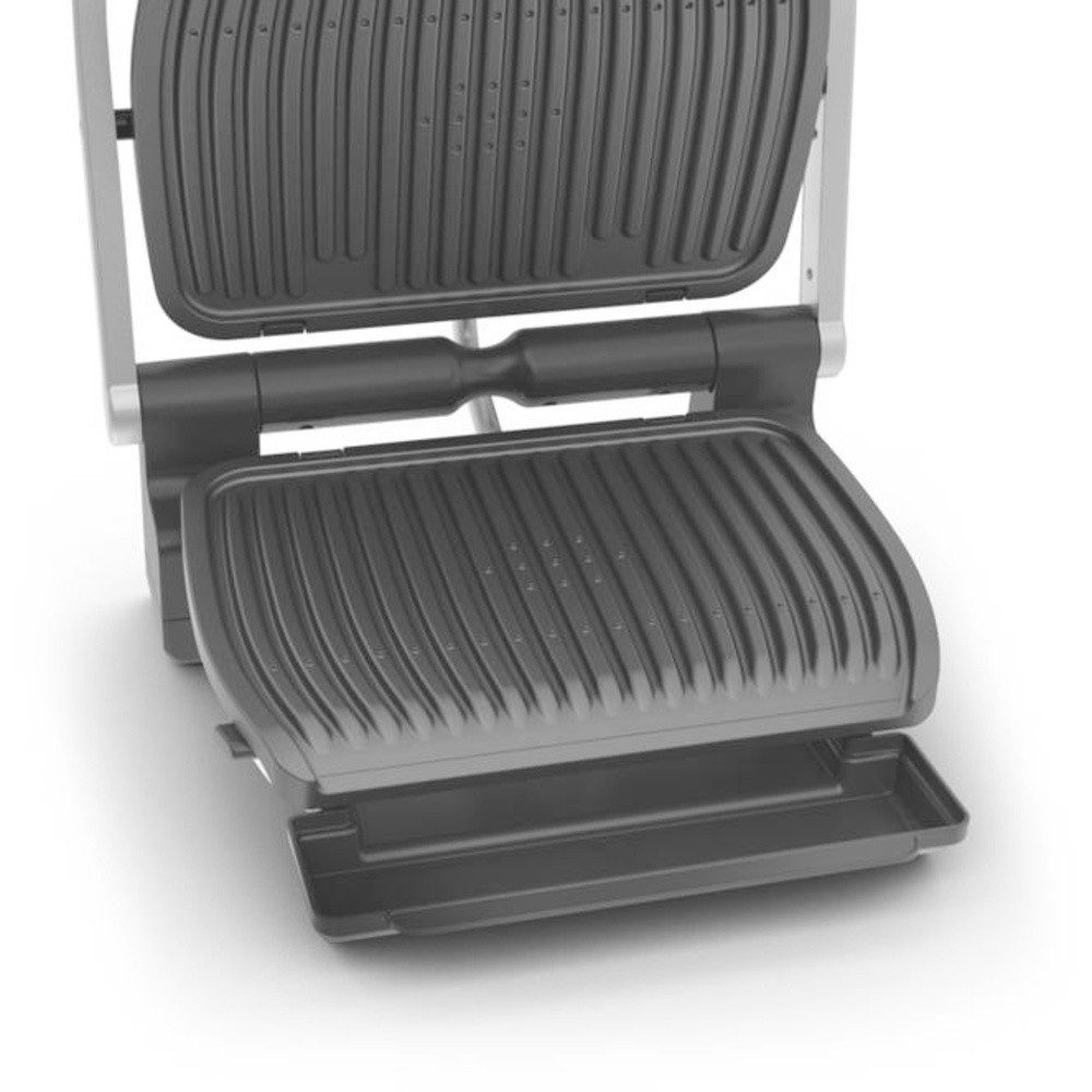 Tefal Holzkohlegrill Tefal GC707D Elektro Kontaktgrill Edelstahl, Schwarz