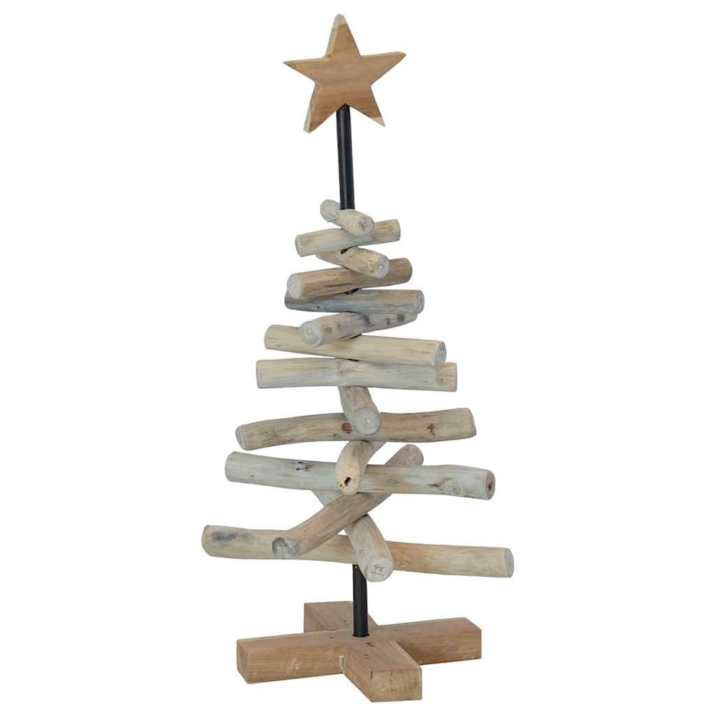 vidaXL Künstlicher Weihnachtsbaum Weihnachtsbaum mit Ständer Braun 60 cm Massivholz