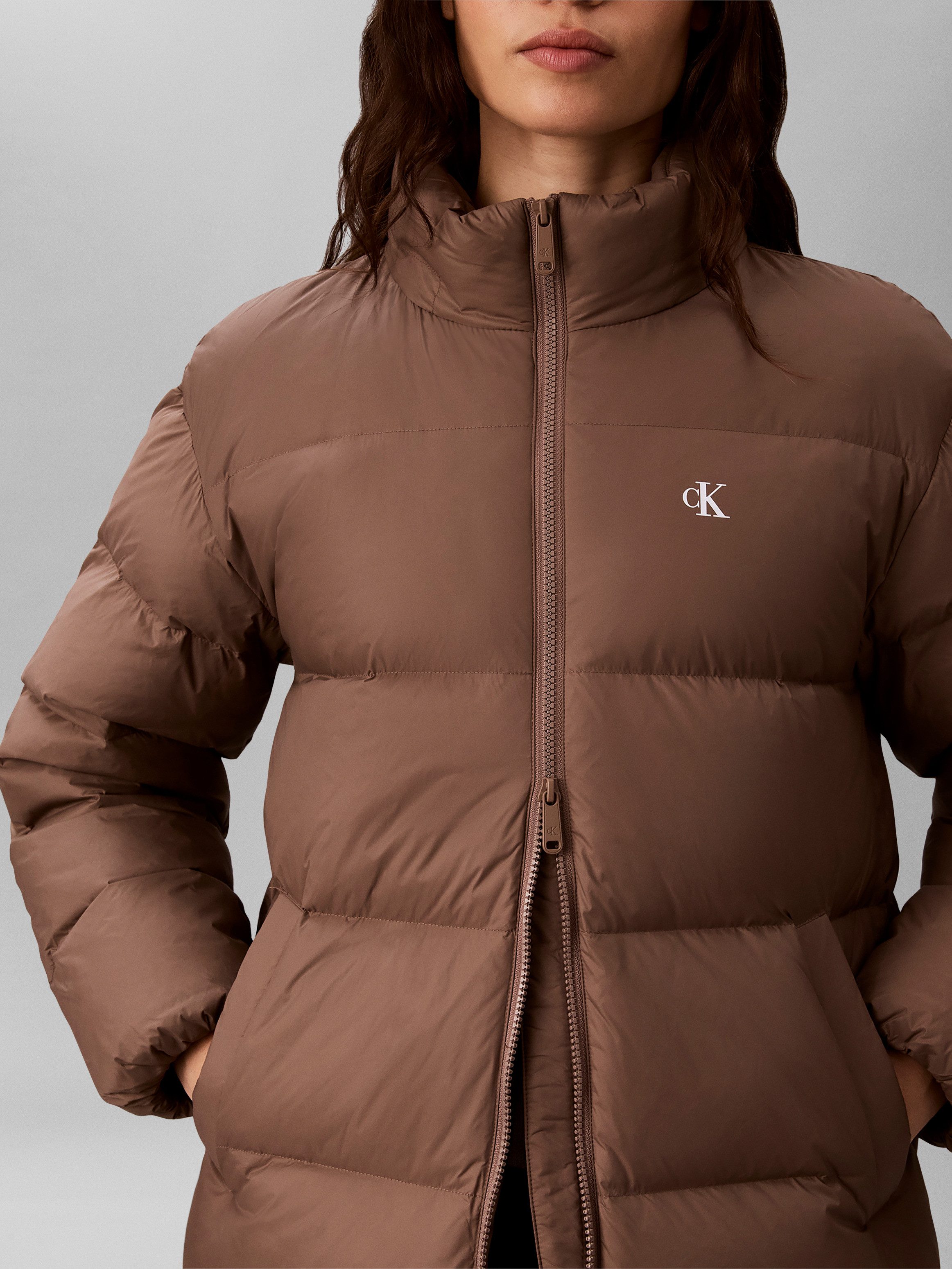 Calvin Klein Jeans Steppmantel ESSENTIAL LONG DOWN PUFFER Regular fit mit Kapuze