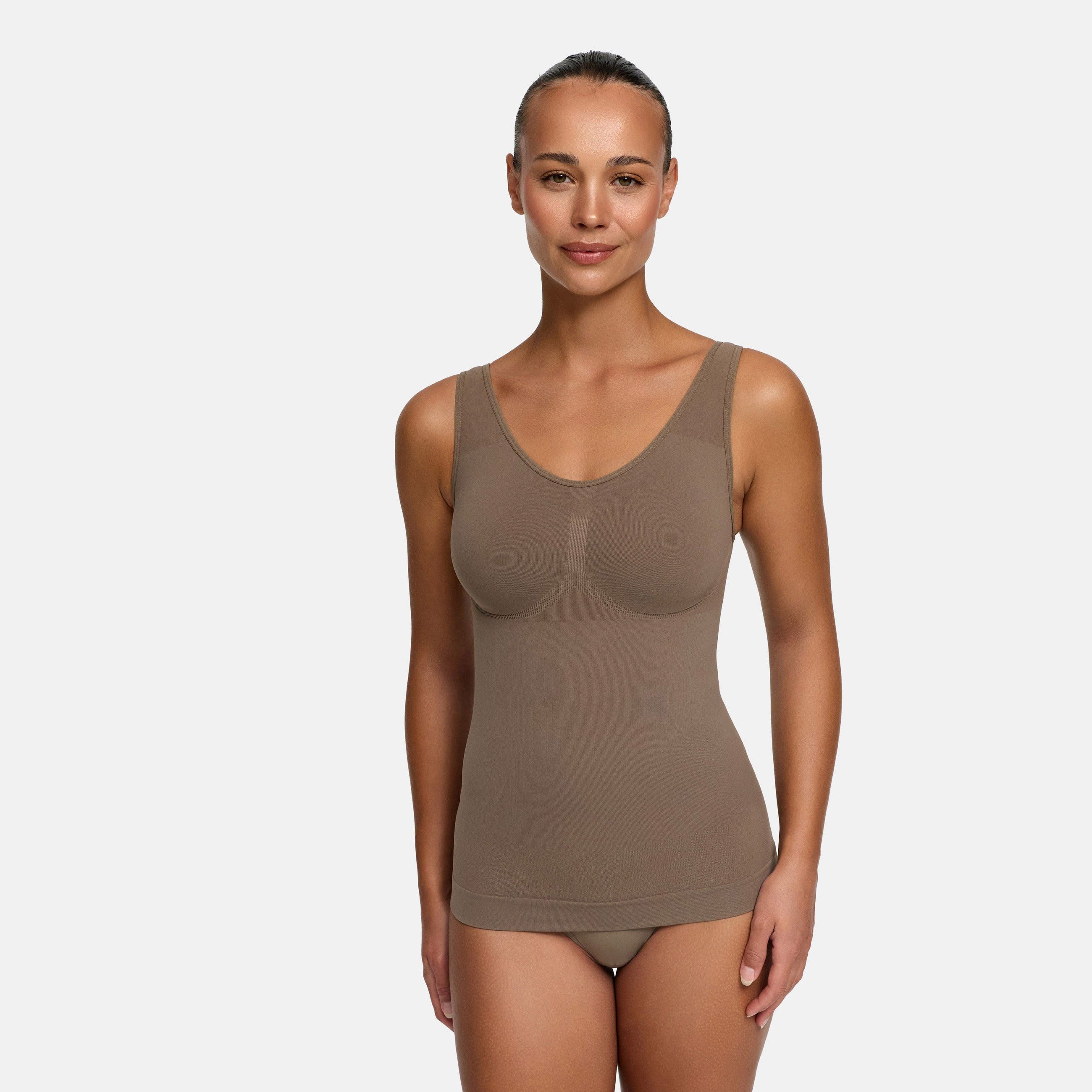 cfab (creamy fabrics) Shapingtop Shaping Unterhemd-Taupe-4XL (1-tlg)